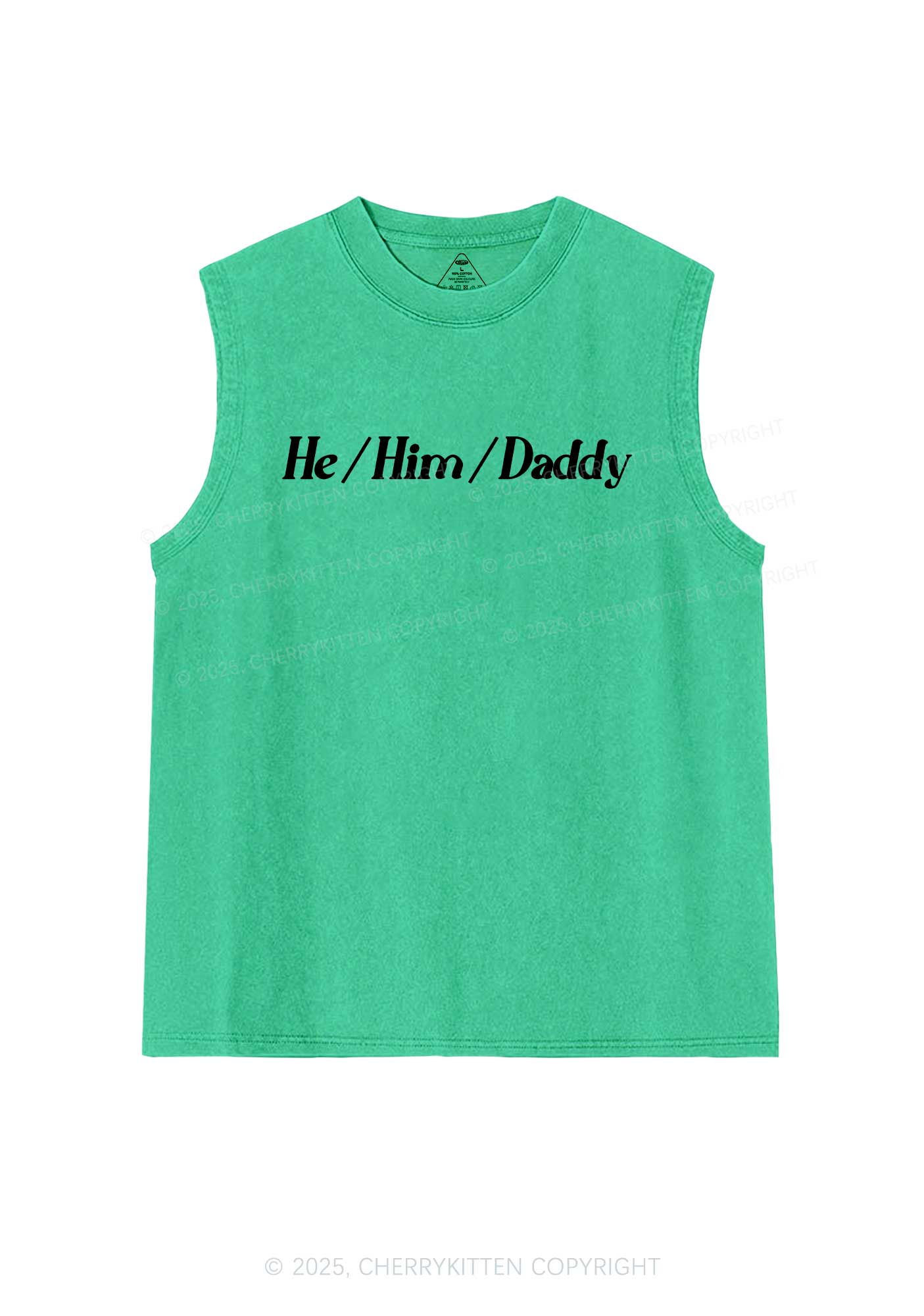 He Him Daddy Pride Y2K Washed Muscle Tank Cherrykitten - Image 5