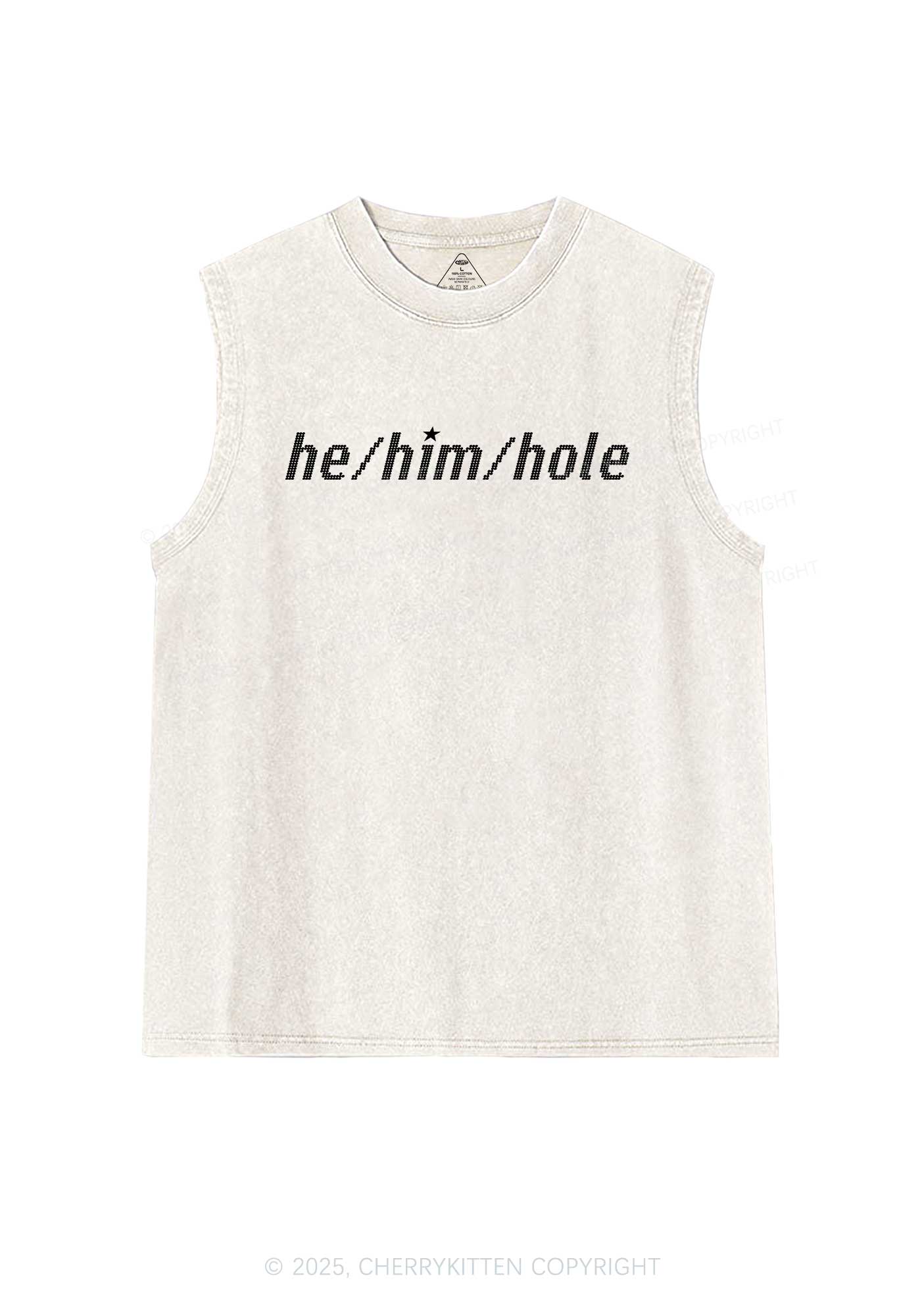 He Him Hole Pride Y2K Washed Muscle Tank Cherrykitten - Image 4