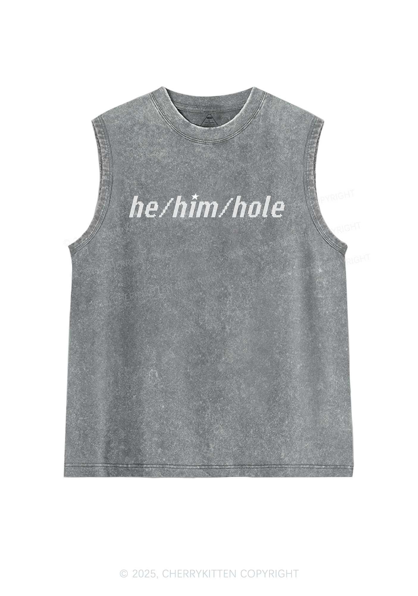 He Him Hole Pride Y2K Washed Muscle Tank Cherrykitten - Image 6