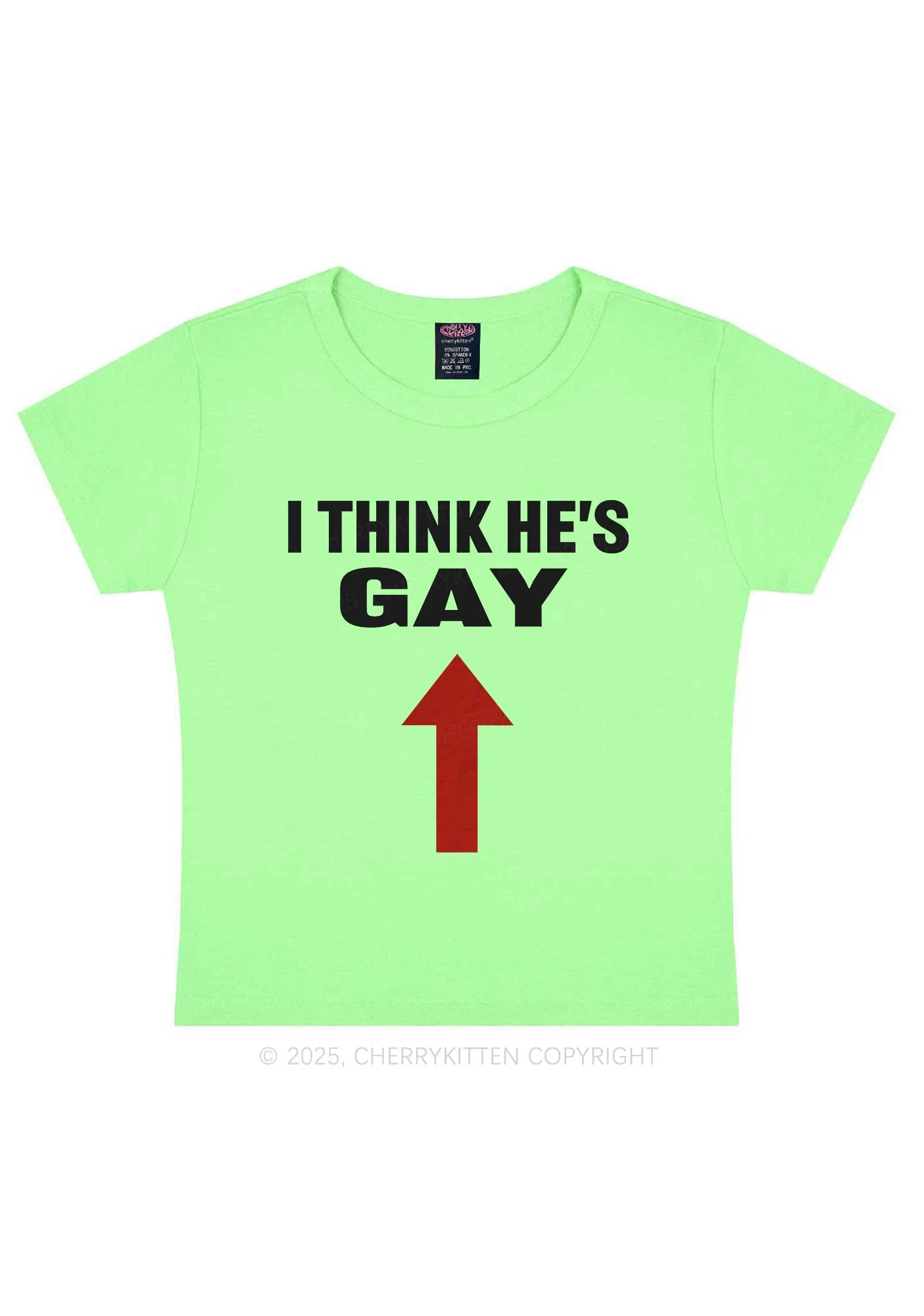 He Is Gay Y2K Baby Tee Cherrykitten - Image 11