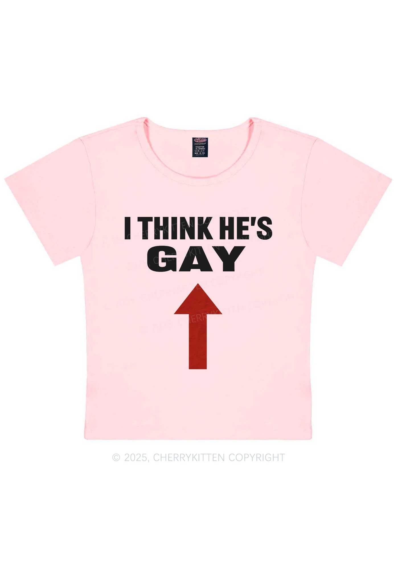 He Is Gay Y2K Baby Tee Cherrykitten - Image 12
