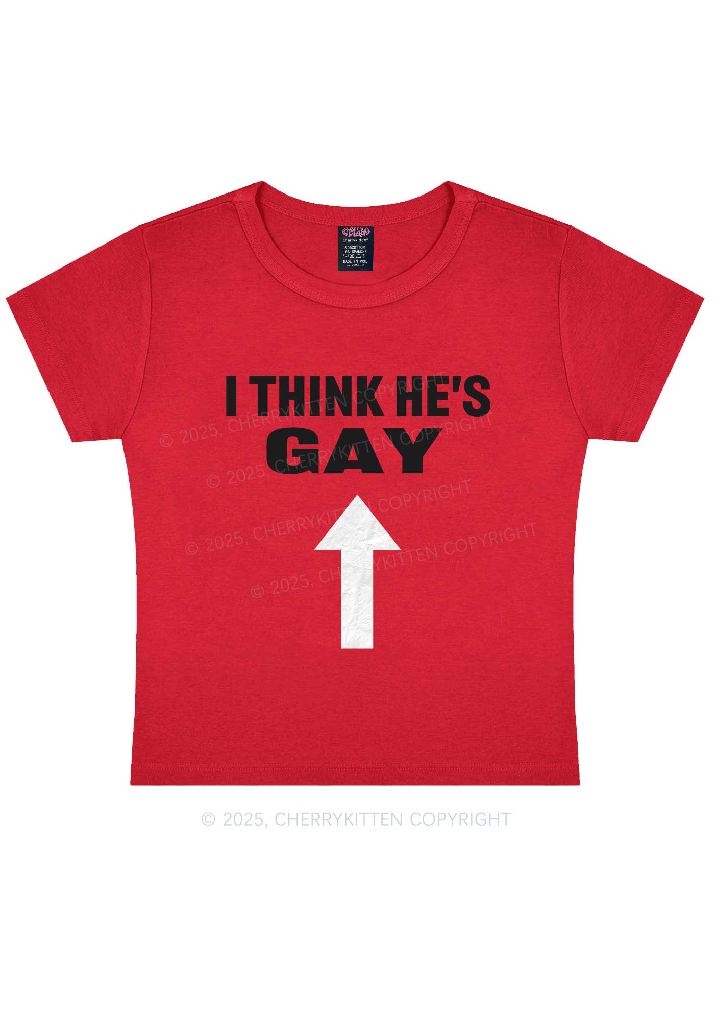 He Is Gay Y2K Baby Tee Cherrykitten - Image 8