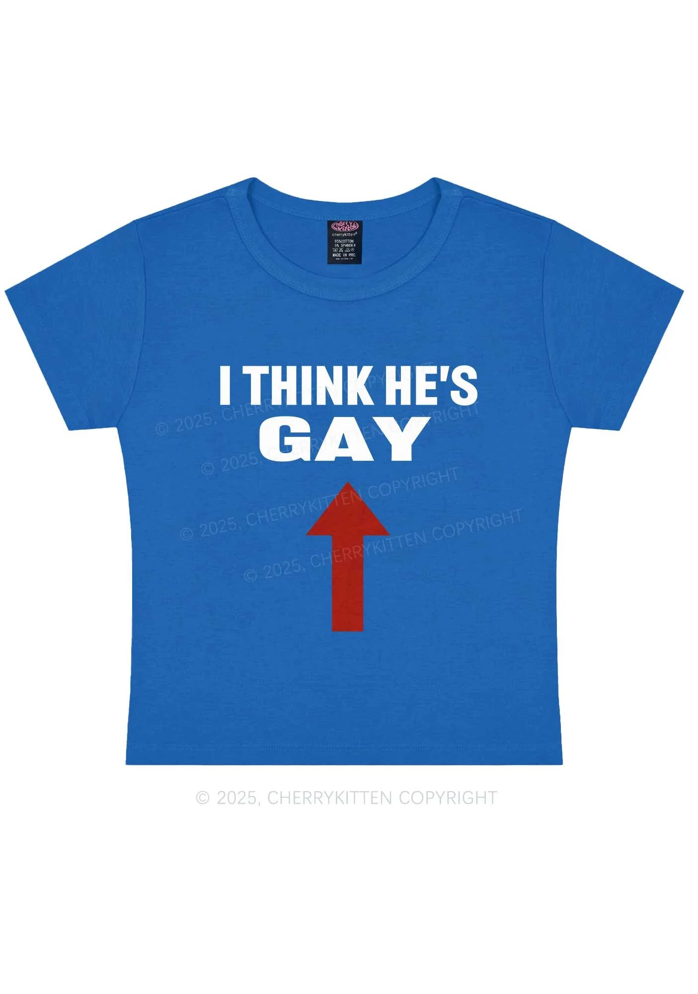 He Is Gay Y2K Baby Tee Cherrykitten - Image 9