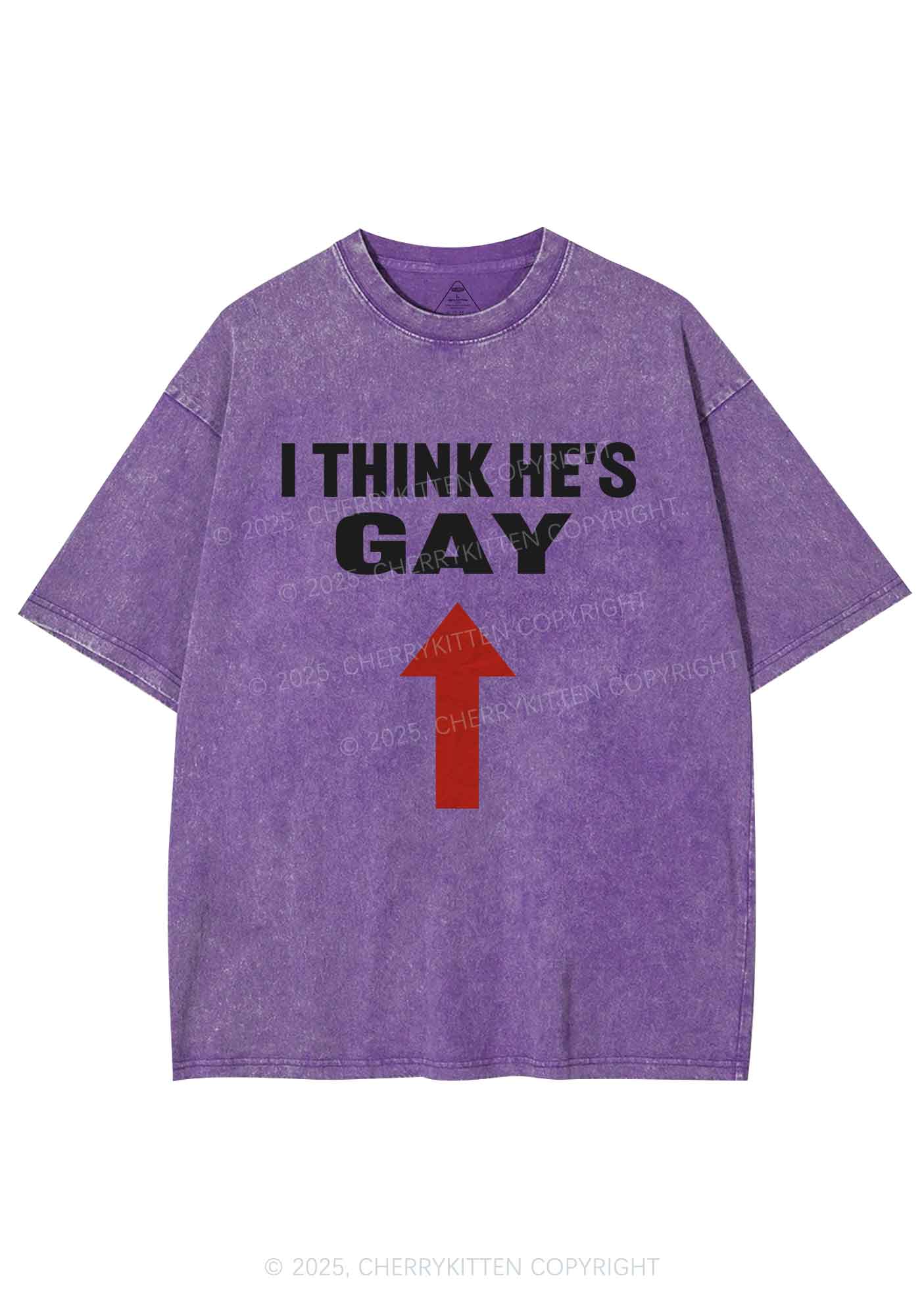 He Is Gay Y2K Shirts Washed Tee Cherrykitten - Image 5