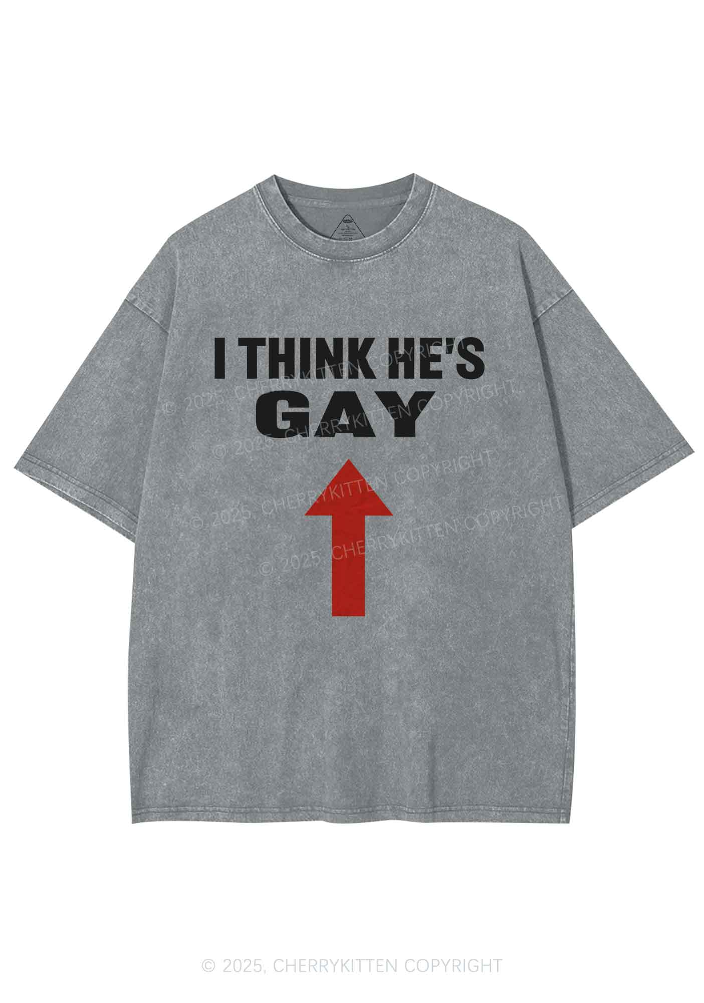 He Is Gay Y2K Shirts Washed Tee Cherrykitten - Image 6