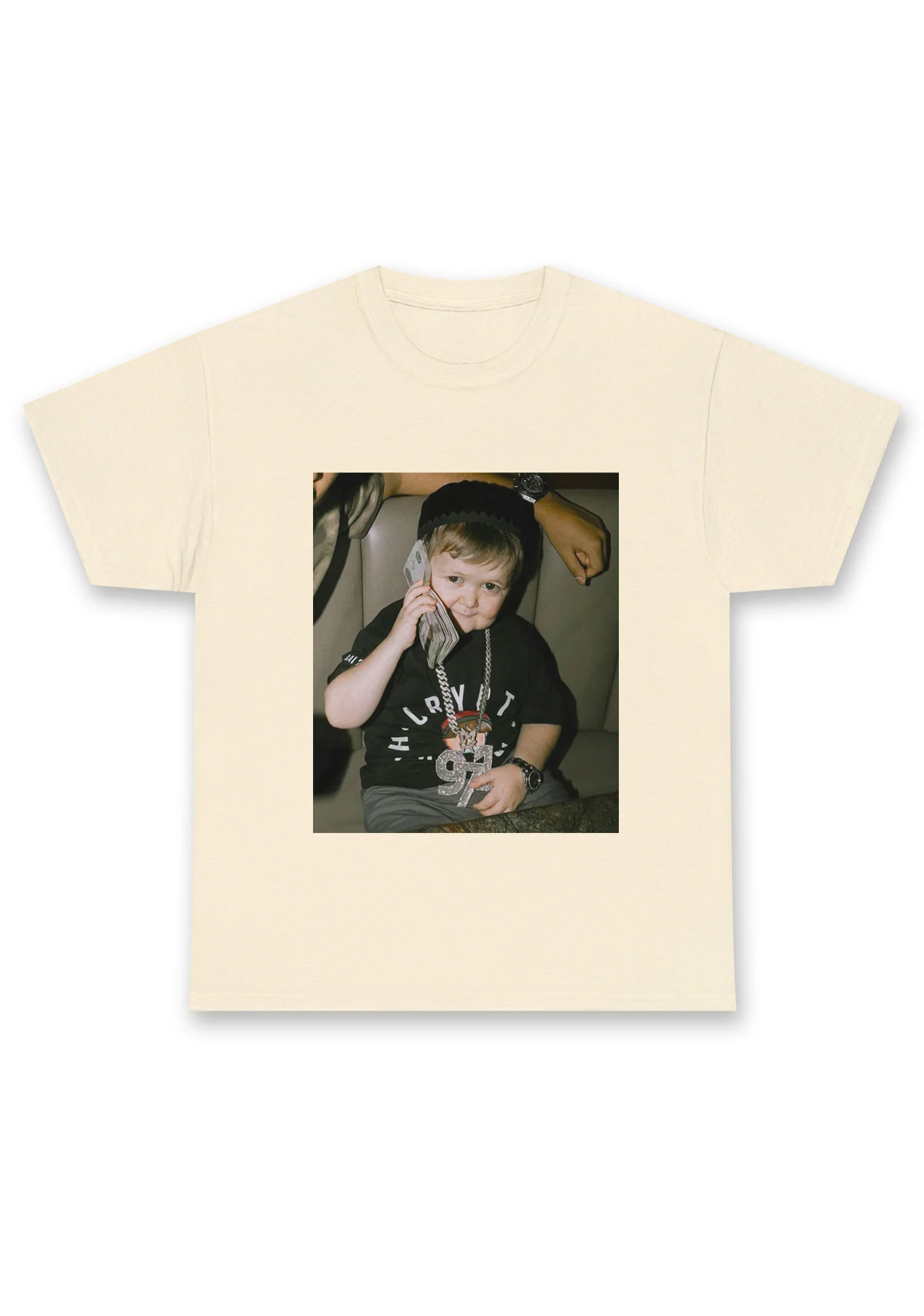 He Is Pretending To Call Chunky Shirt - Image 3
