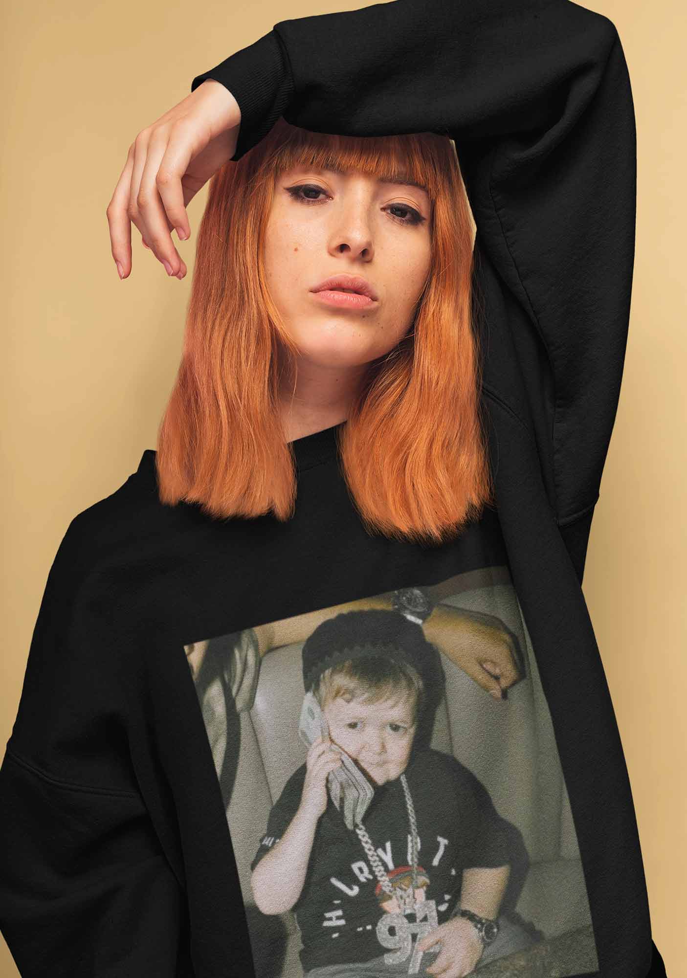 He Is Pretending To Call Y2K Sweatshirt - Image 2