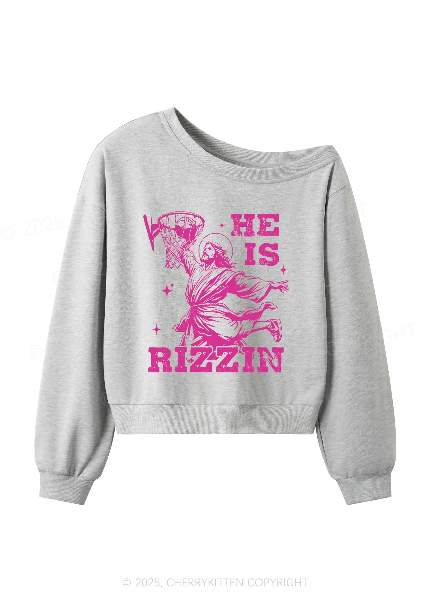 He Is Rizzin Y2K Off Shoulder Sweatshirts Cherrykitten - Image 3