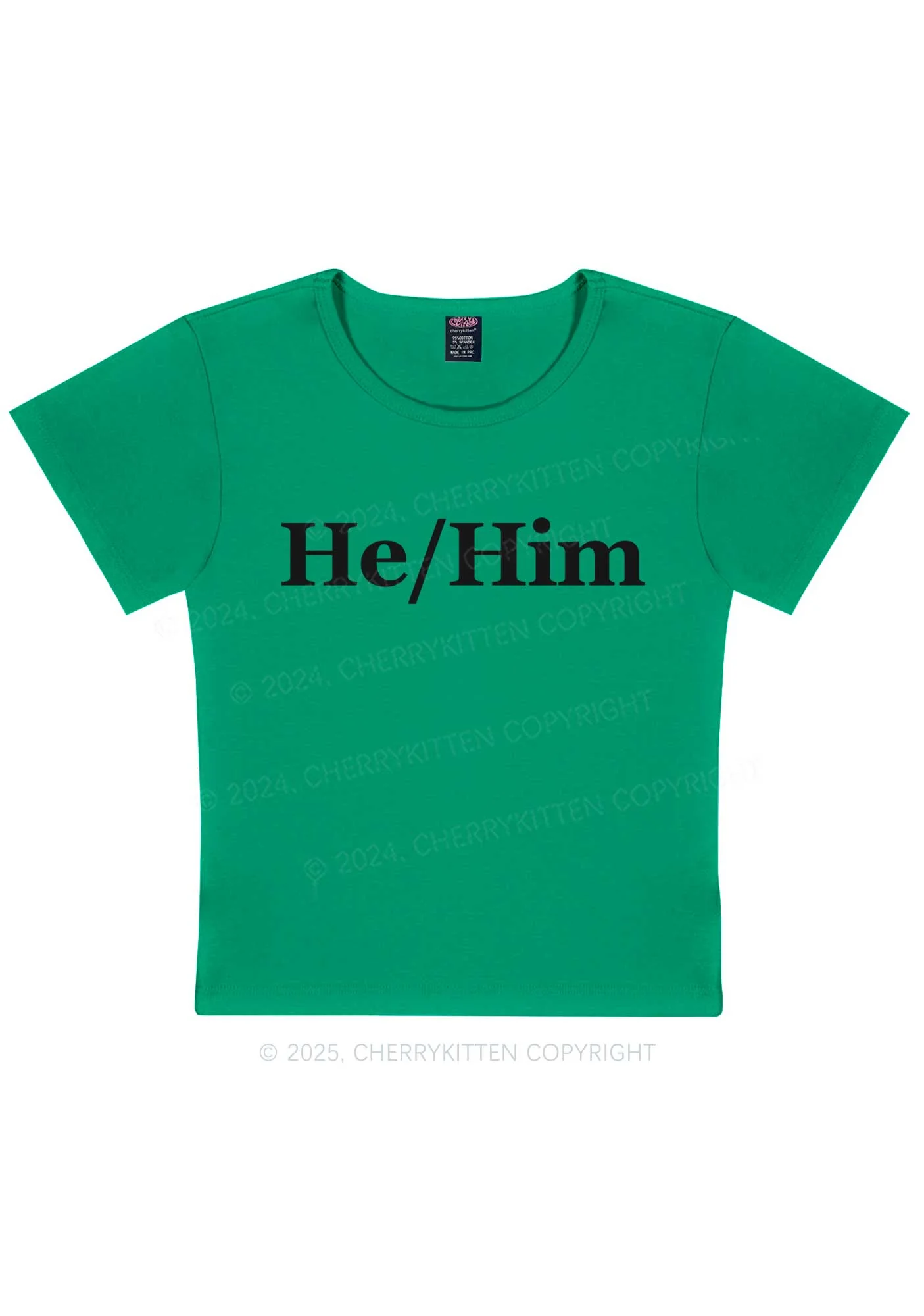 He Or Him Y2K Baby Tee Cherrykitten - Image 10