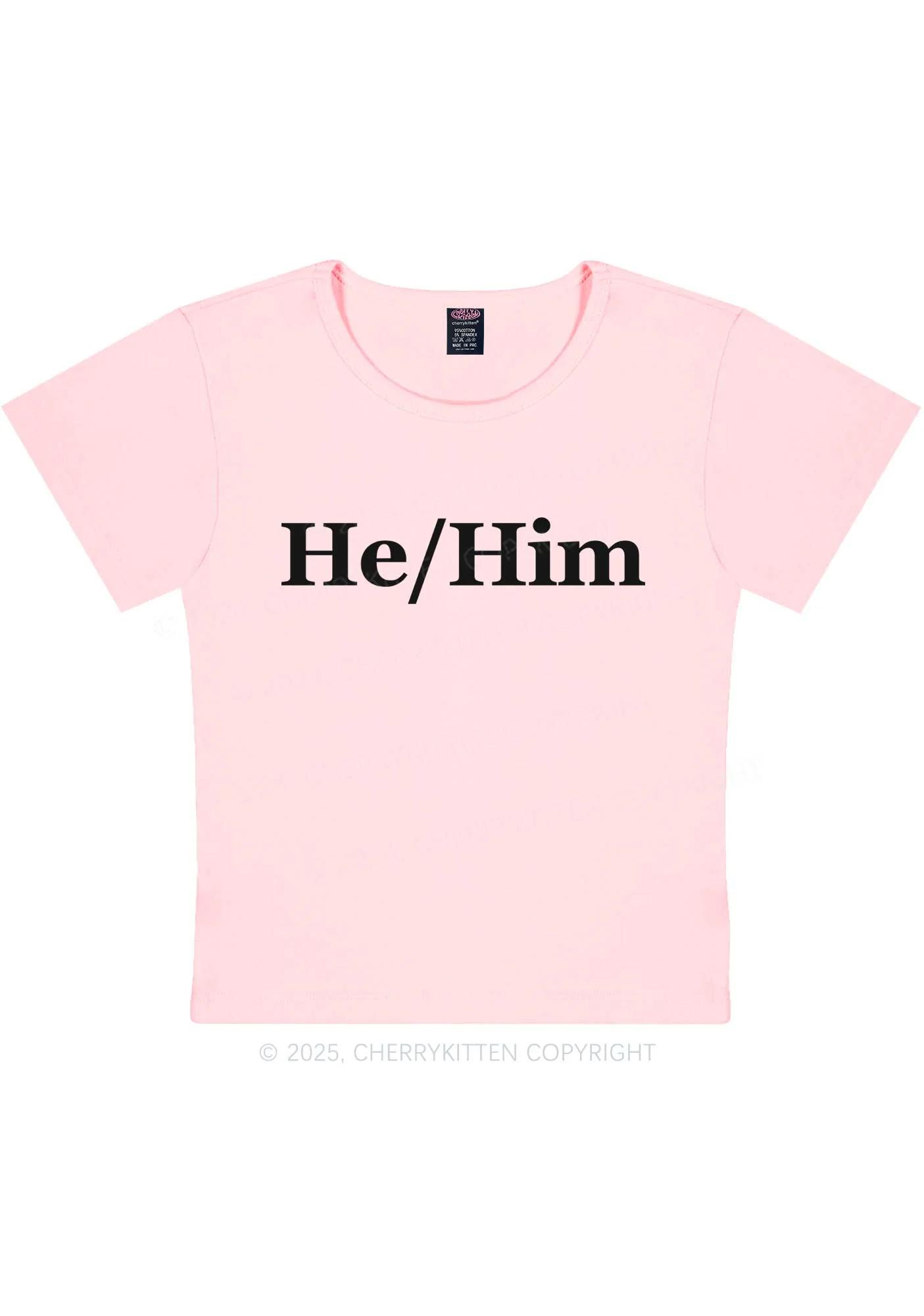 He Or Him Y2K Baby Tee Cherrykitten - Image 11