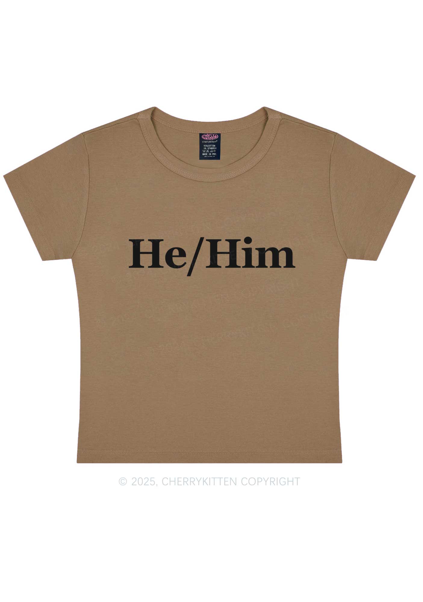 He Or Him Y2K Baby Tee Cherrykitten - Image 9