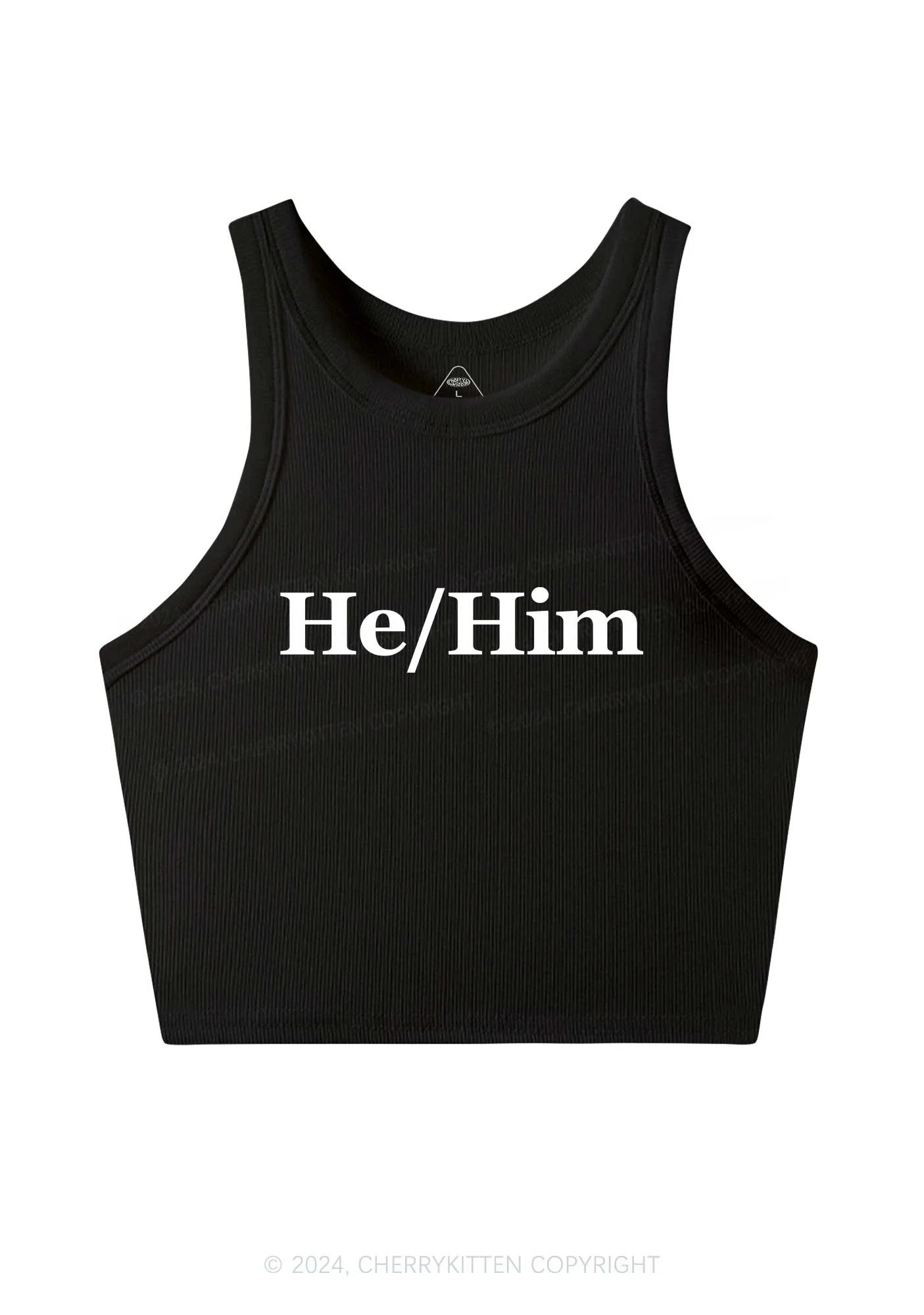 He Or Him Y2K Crop Tank Top Cherrykitten - Image 3