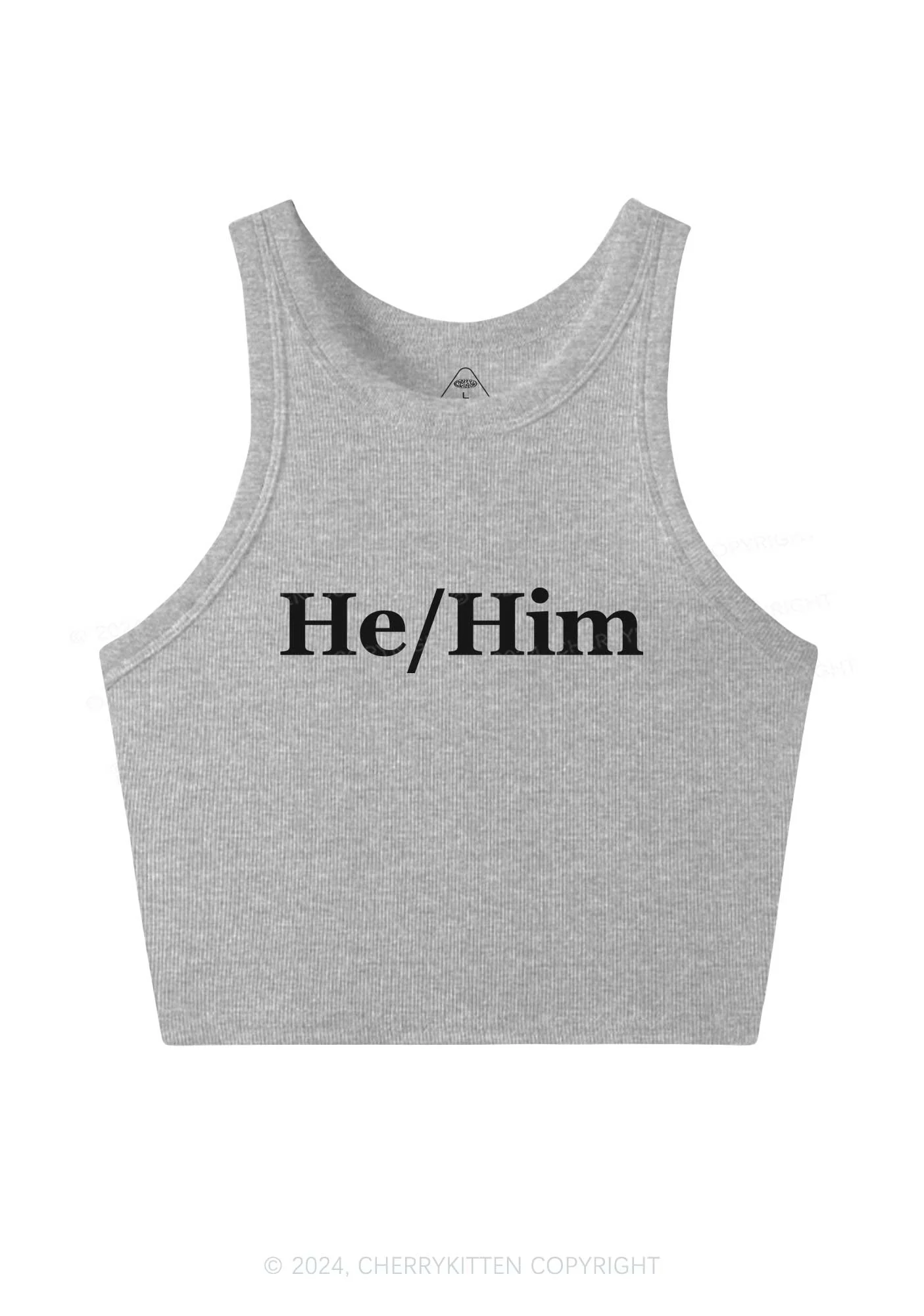 He Or Him Y2K Crop Tank Top Cherrykitten - Image 4