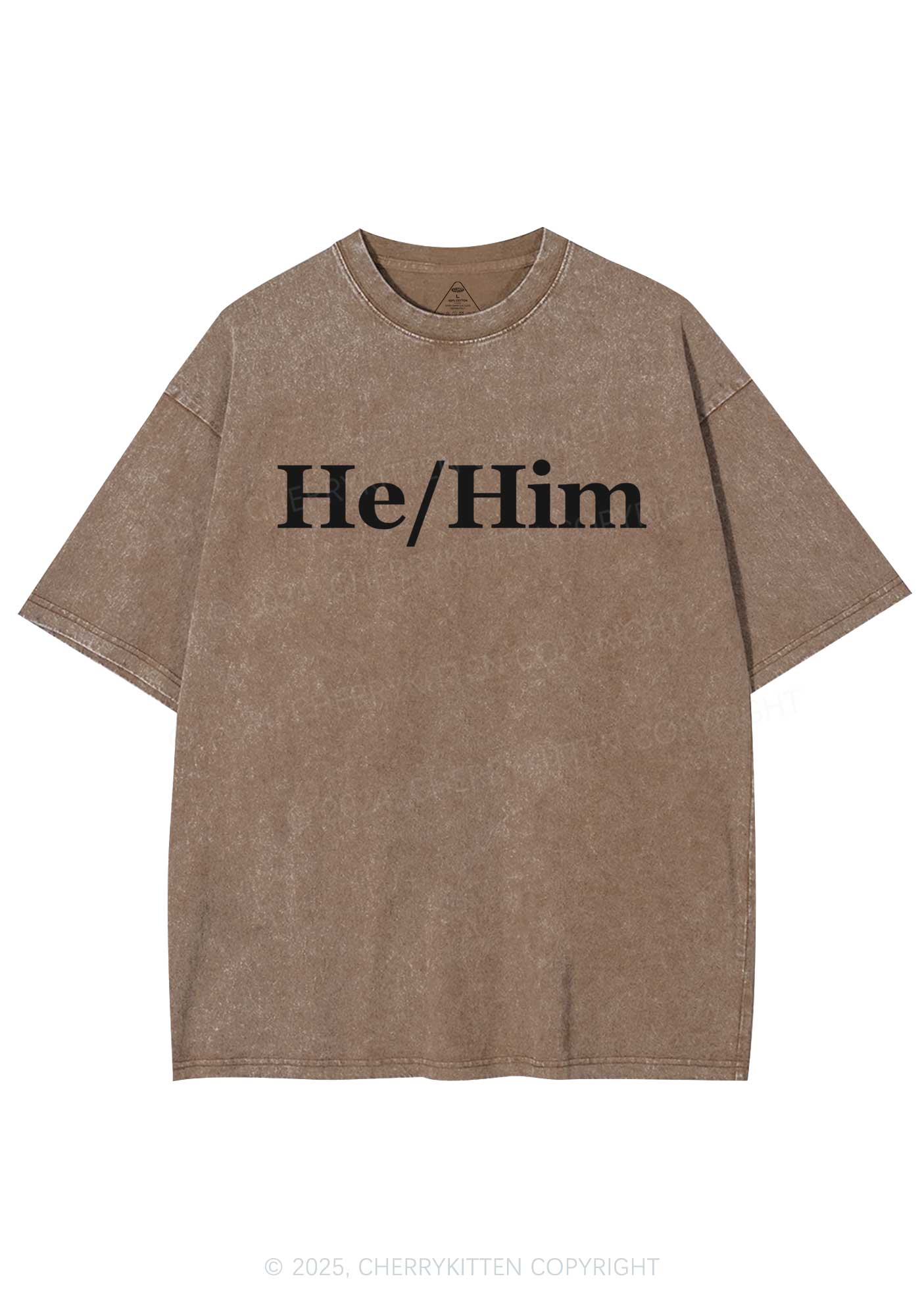 He Or Him Y2K Shirts Washed Tee Cherrykitten - Image 8