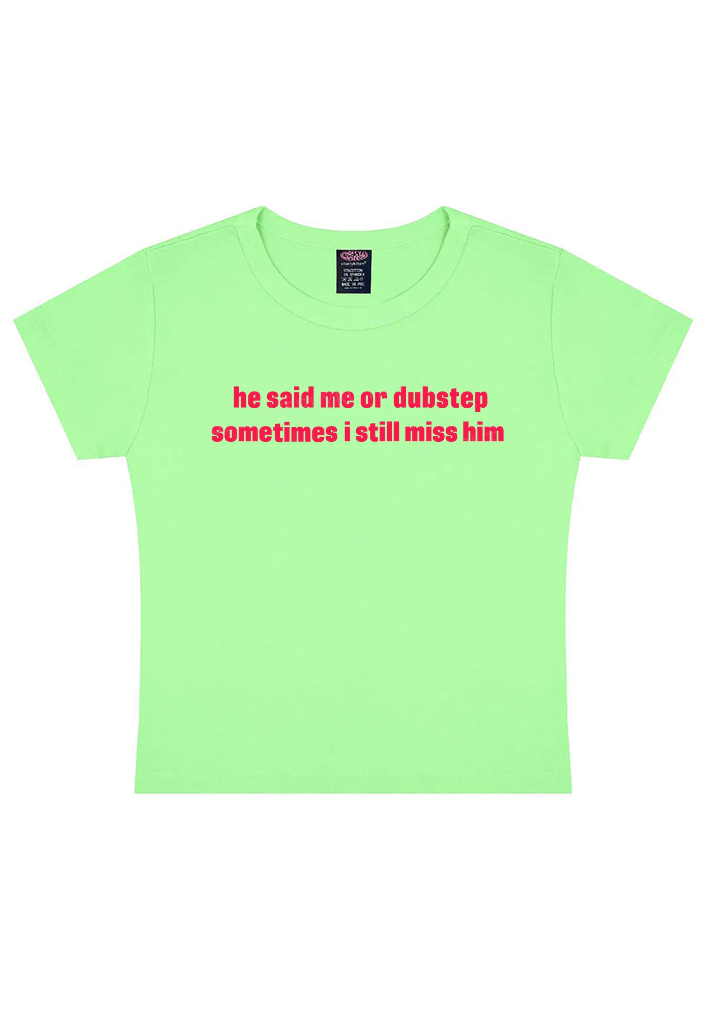 He Said Dubstep Y2K Baby Tee Cherrykitten - Image 10