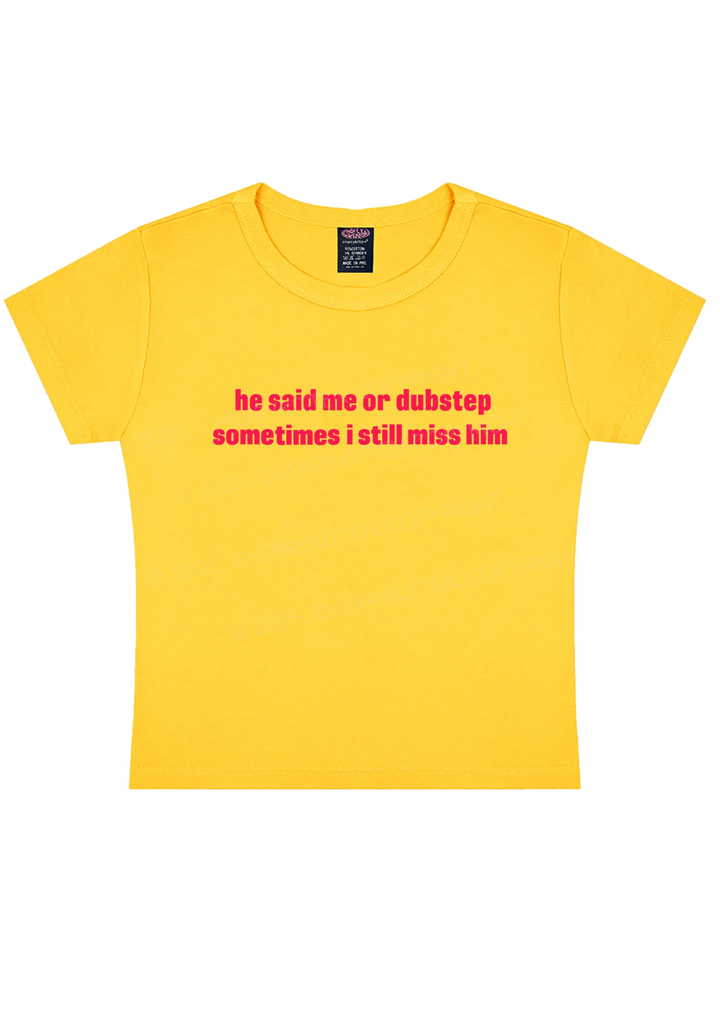 He Said Dubstep Y2K Baby Tee Cherrykitten - Image 6