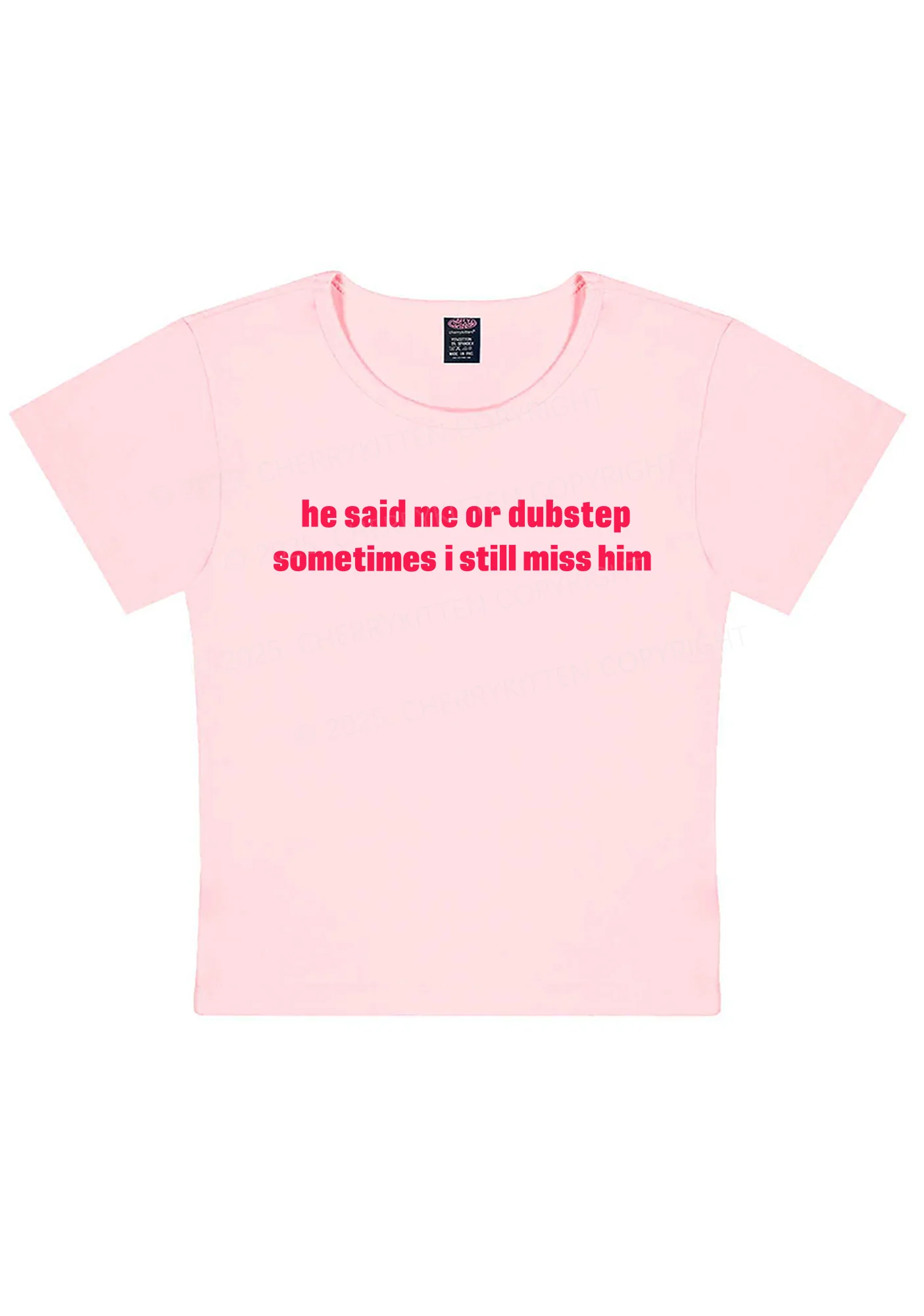 He Said Dubstep Y2K Baby Tee Cherrykitten - Image 9