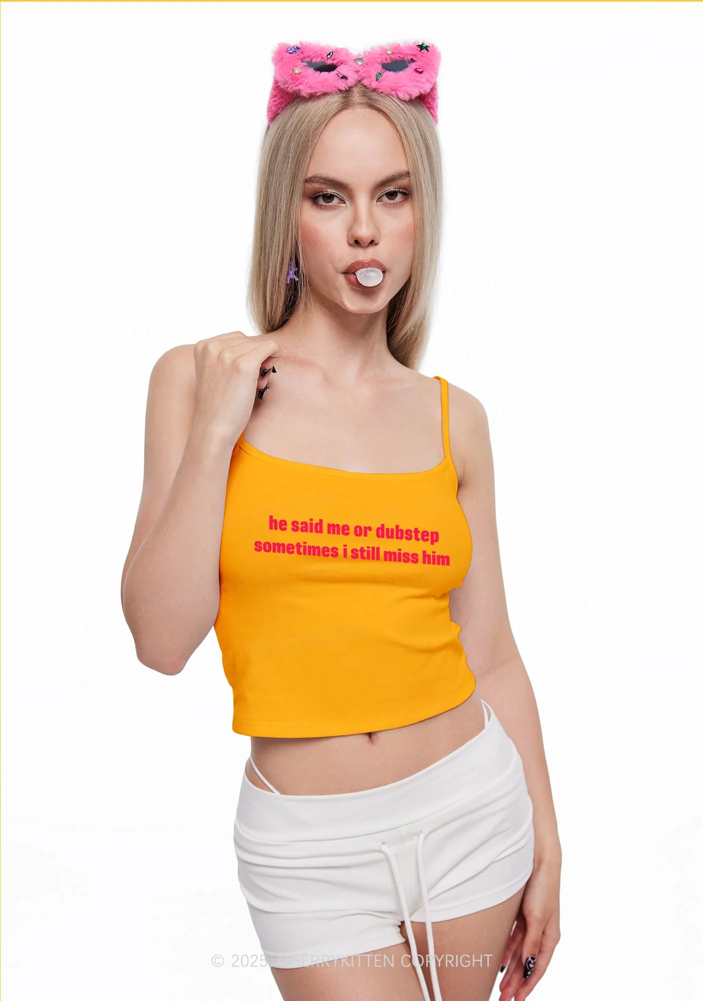 He Said Dubstep Y2K Spaghetti Strap Cami Cherrykitten - Image 2