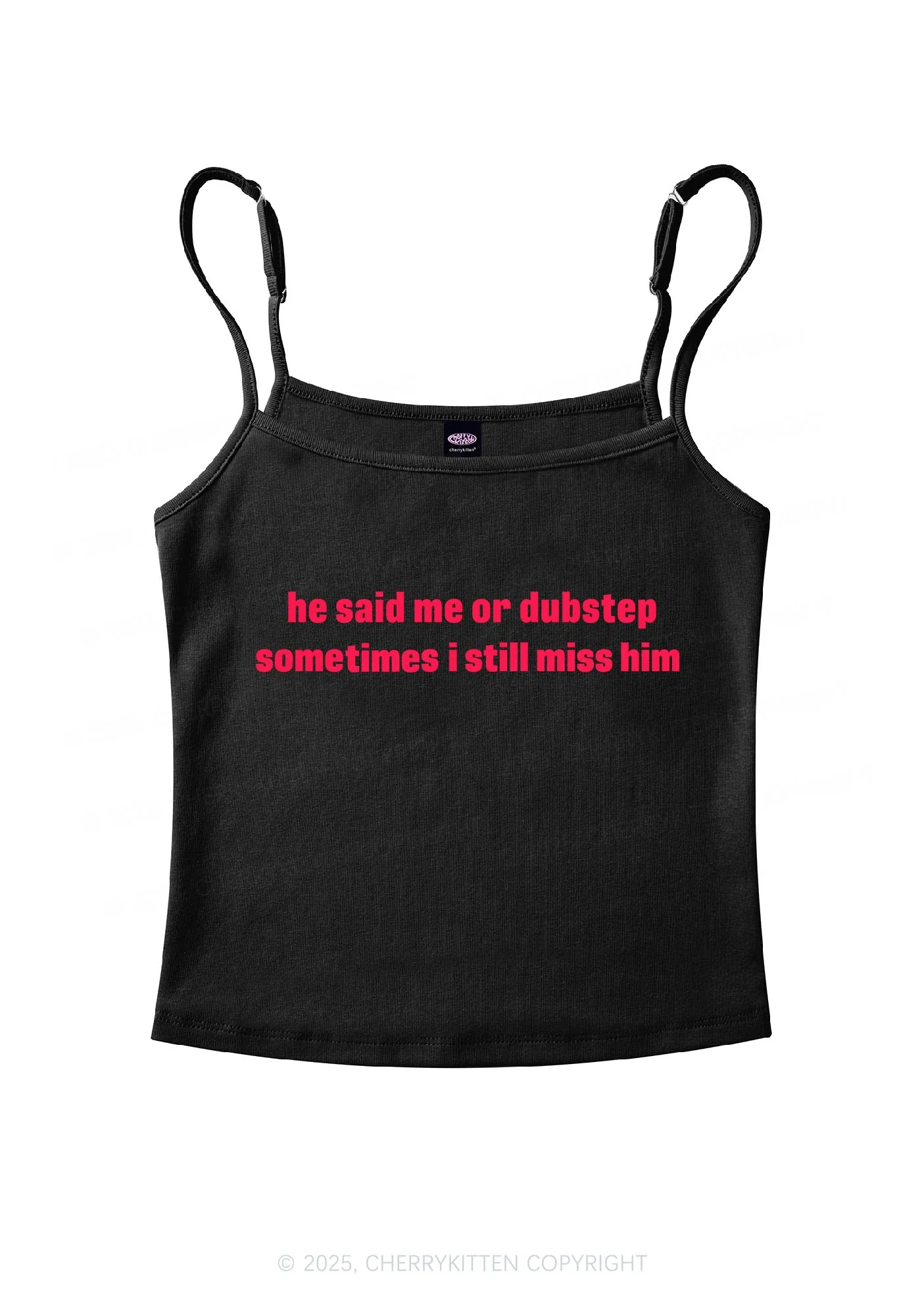 He Said Dubstep Y2K Spaghetti Strap Cami Cherrykitten - Image 3