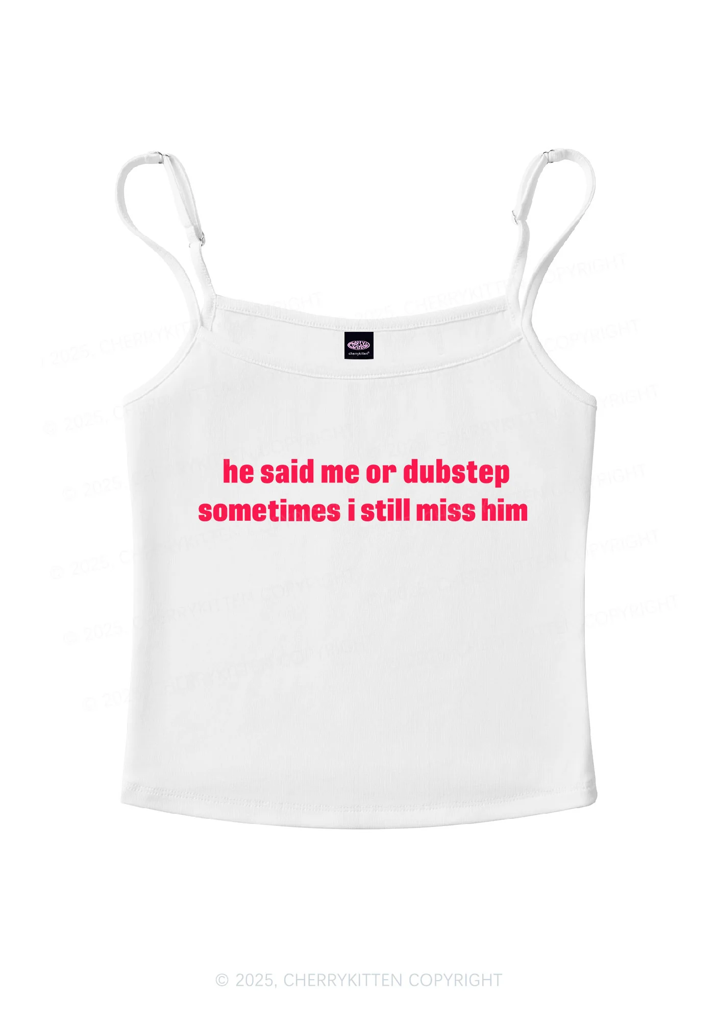 He Said Dubstep Y2K Spaghetti Strap Cami Cherrykitten - Image 4
