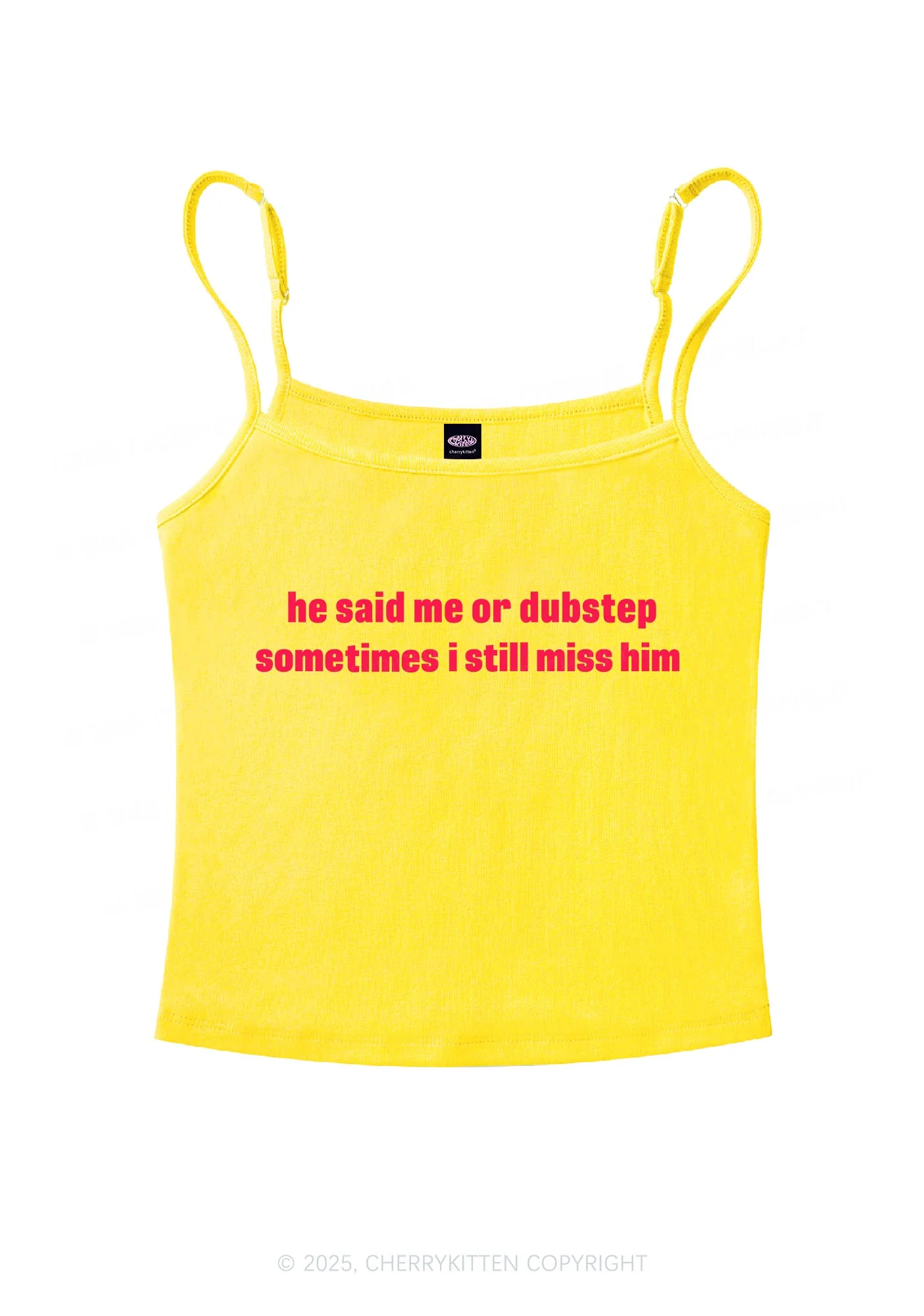 He Said Dubstep Y2K Spaghetti Strap Cami Cherrykitten - Image 5