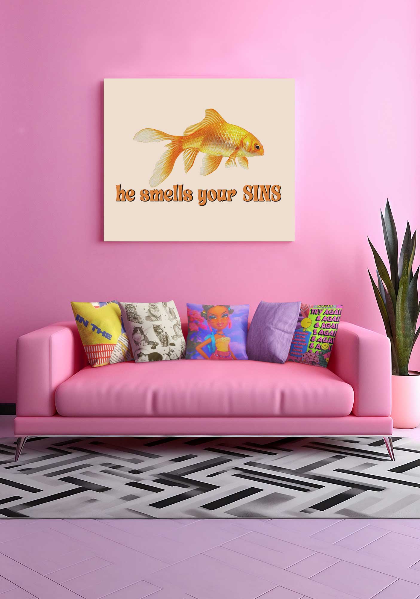 He Smells Your Sins Y2K Canvas Wall Art Cherrykitten - Image 2