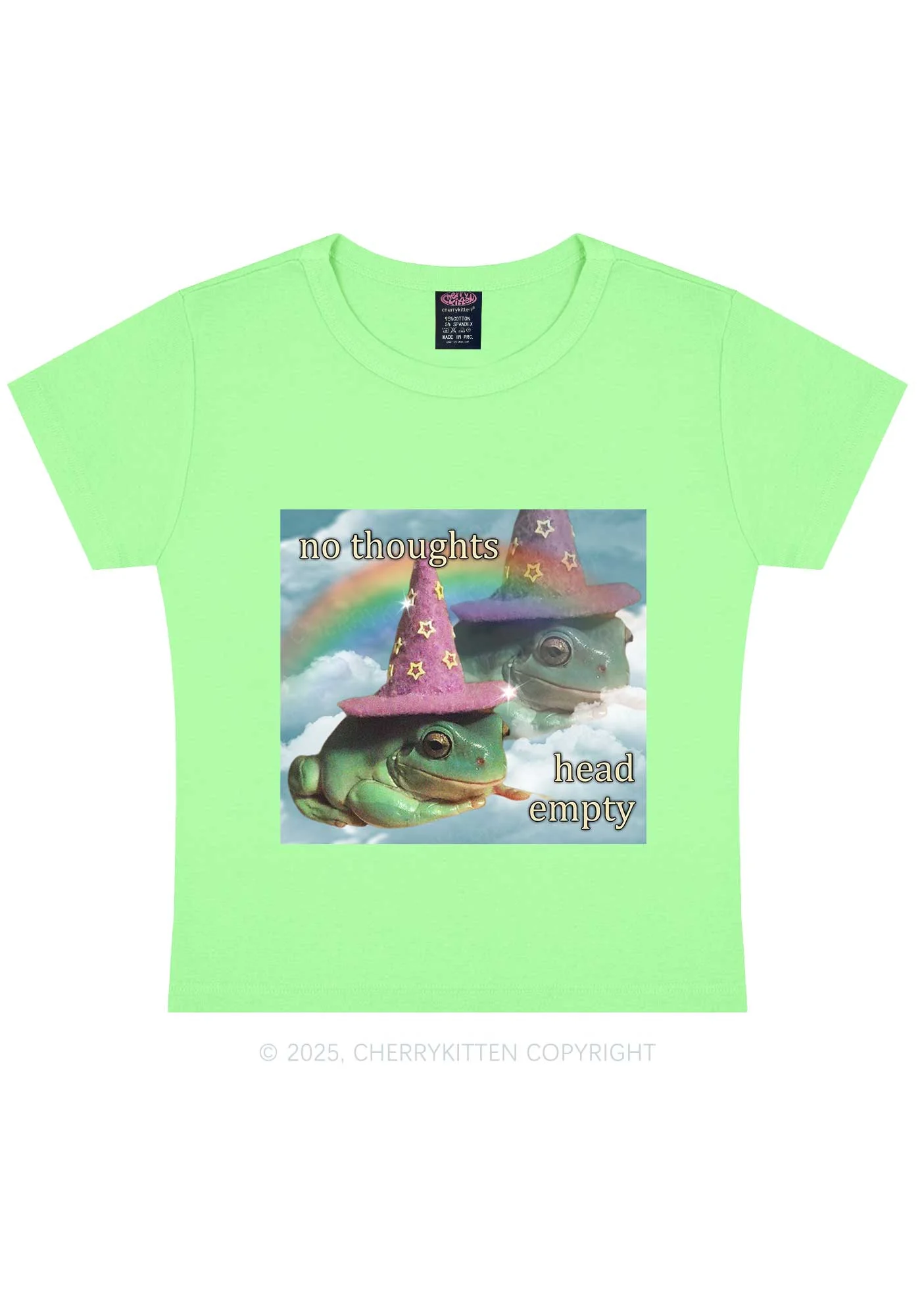 Head Empty Frog Y2K Baby Tee Cherrykitten - Image 12