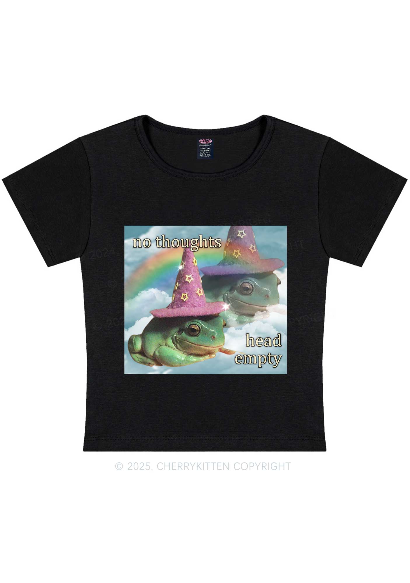 Head Empty Frog Y2K Baby Tee Cherrykitten - Image 3