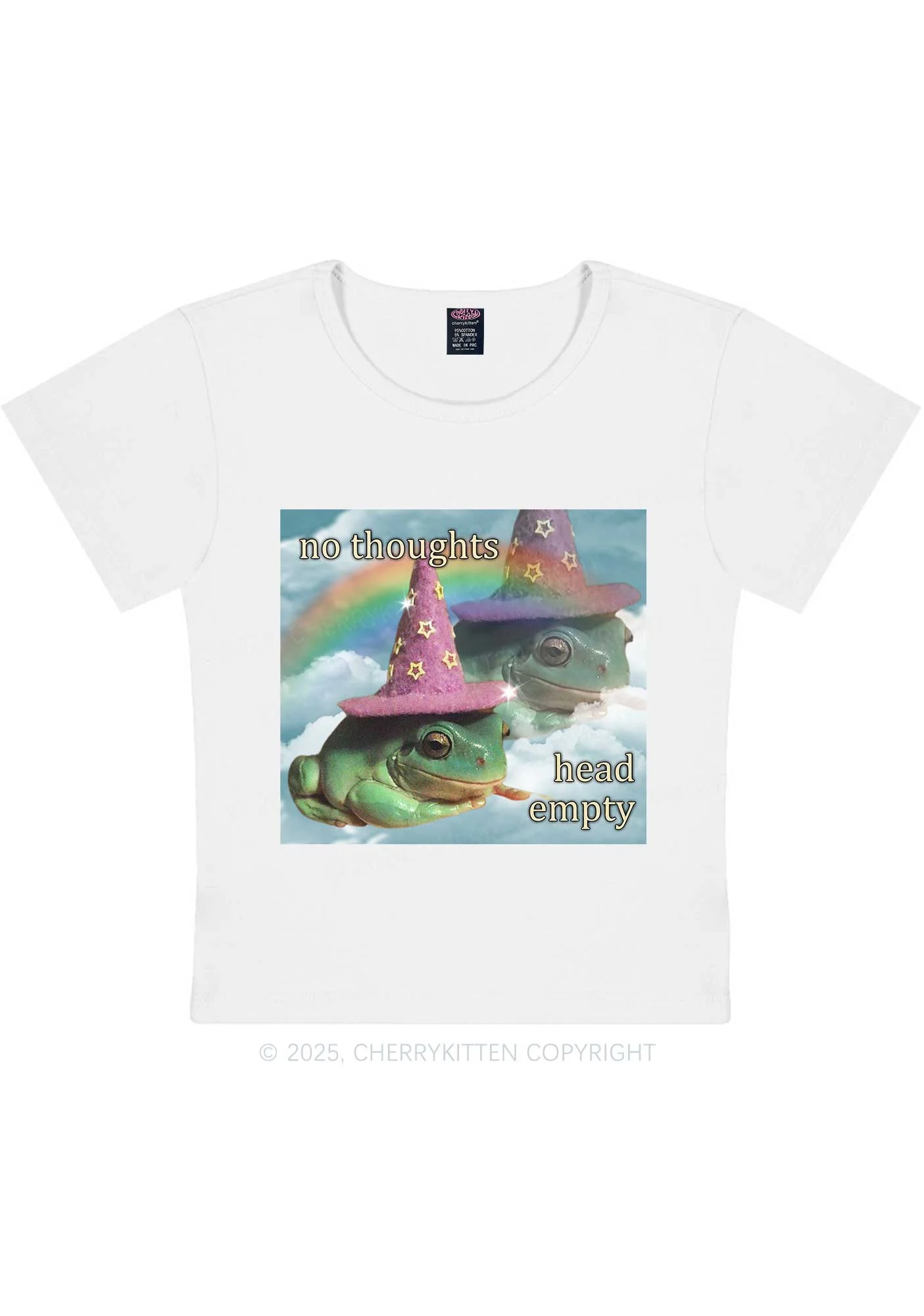 Head Empty Frog Y2K Baby Tee Cherrykitten - Image 4
