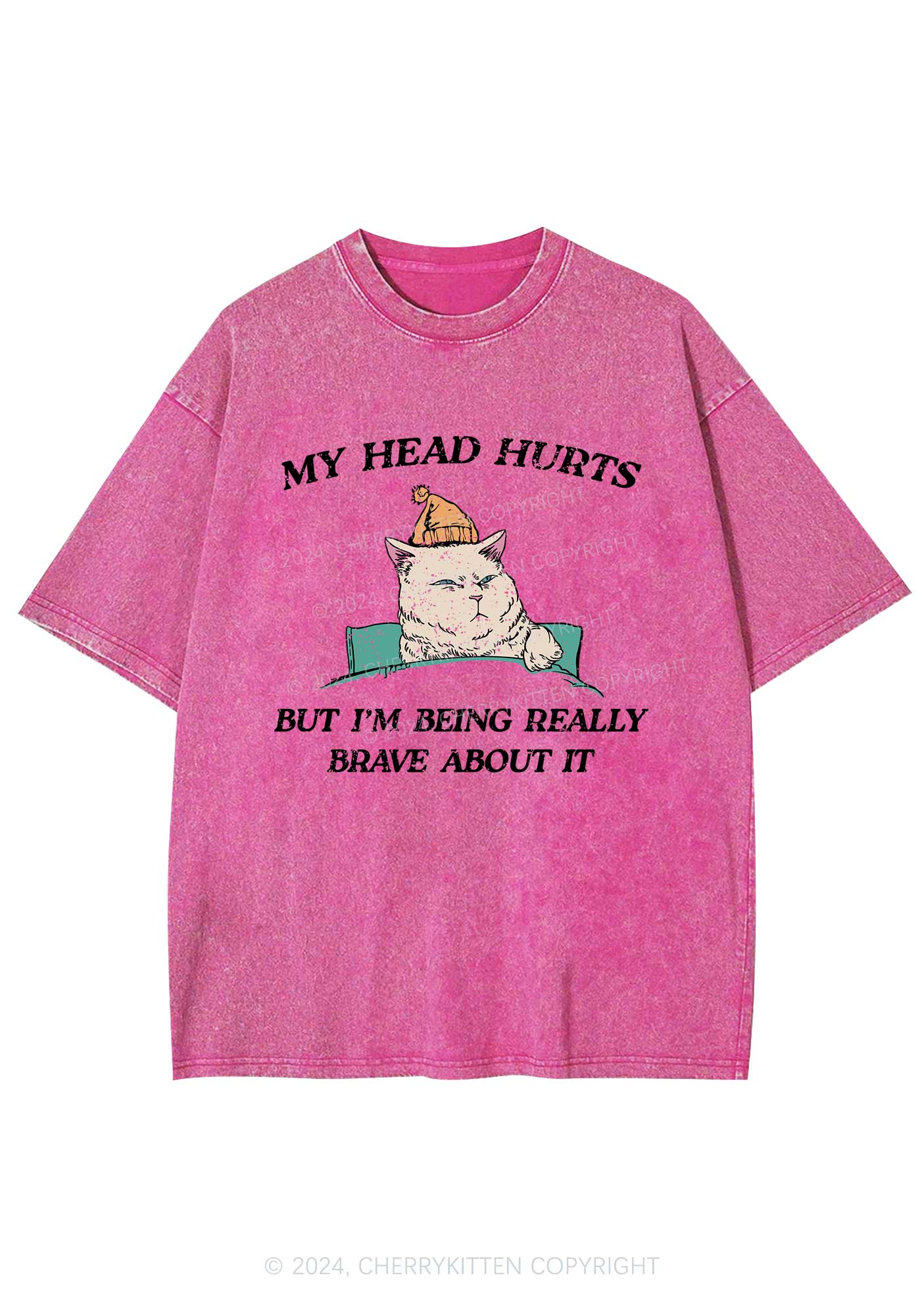 Head Hurts Y2K Washed Tee Cherrykitten - Image 3