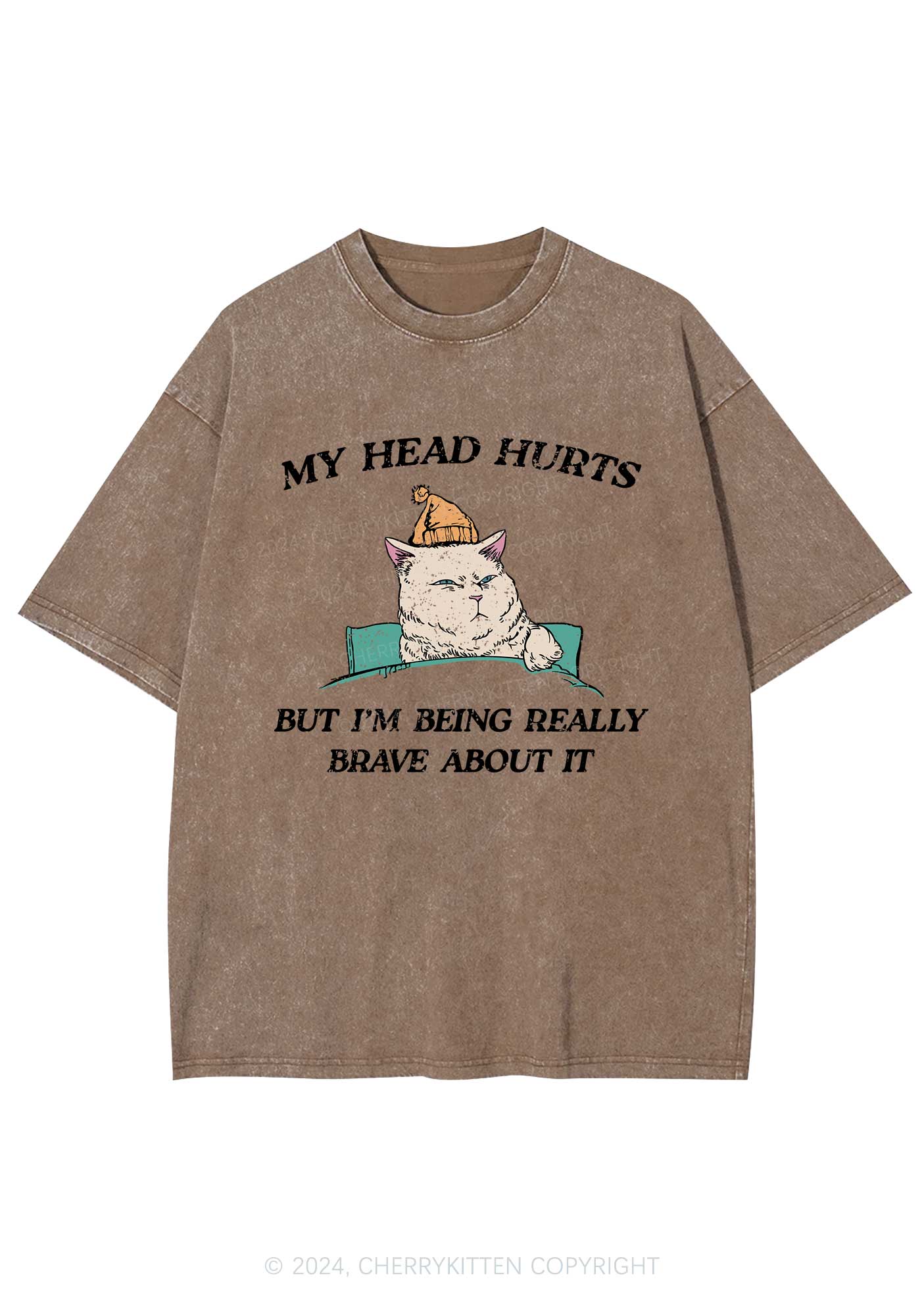 Head Hurts Y2K Washed Tee Cherrykitten - Image 5