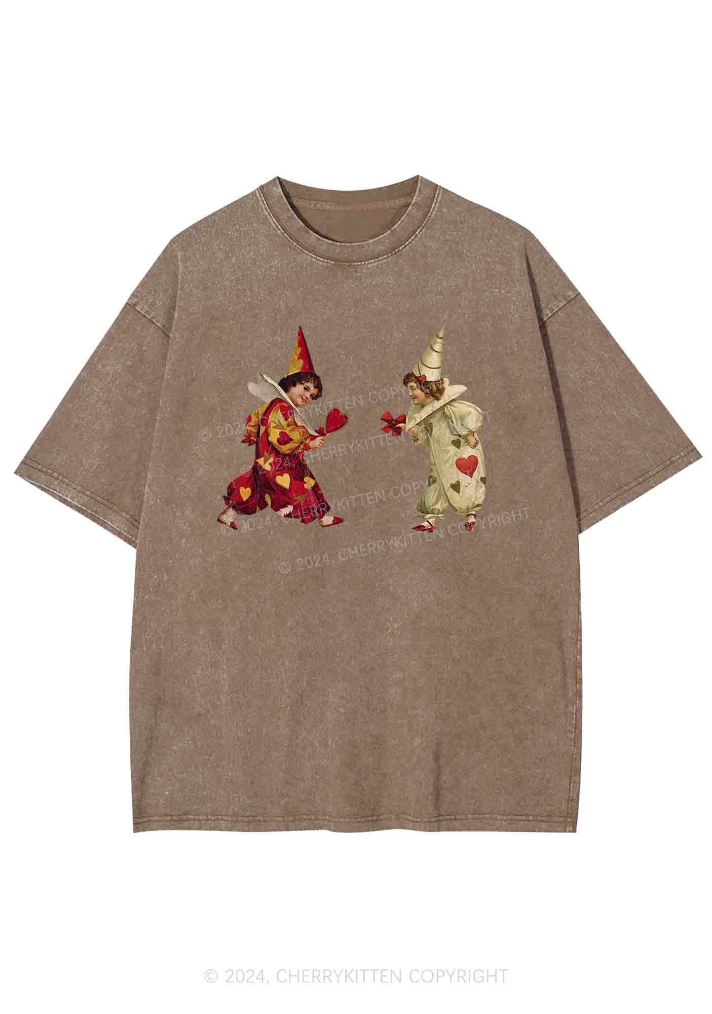 Heart Bow Knot Kids Y2K Washed Tee Cherrykitten - Image 7