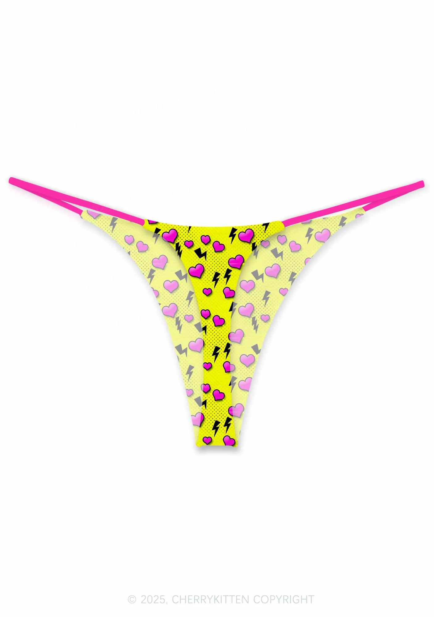 Heart Flash Valentine's Day Y2K Print Couples Thong Set Cherrykitten - Image 3
