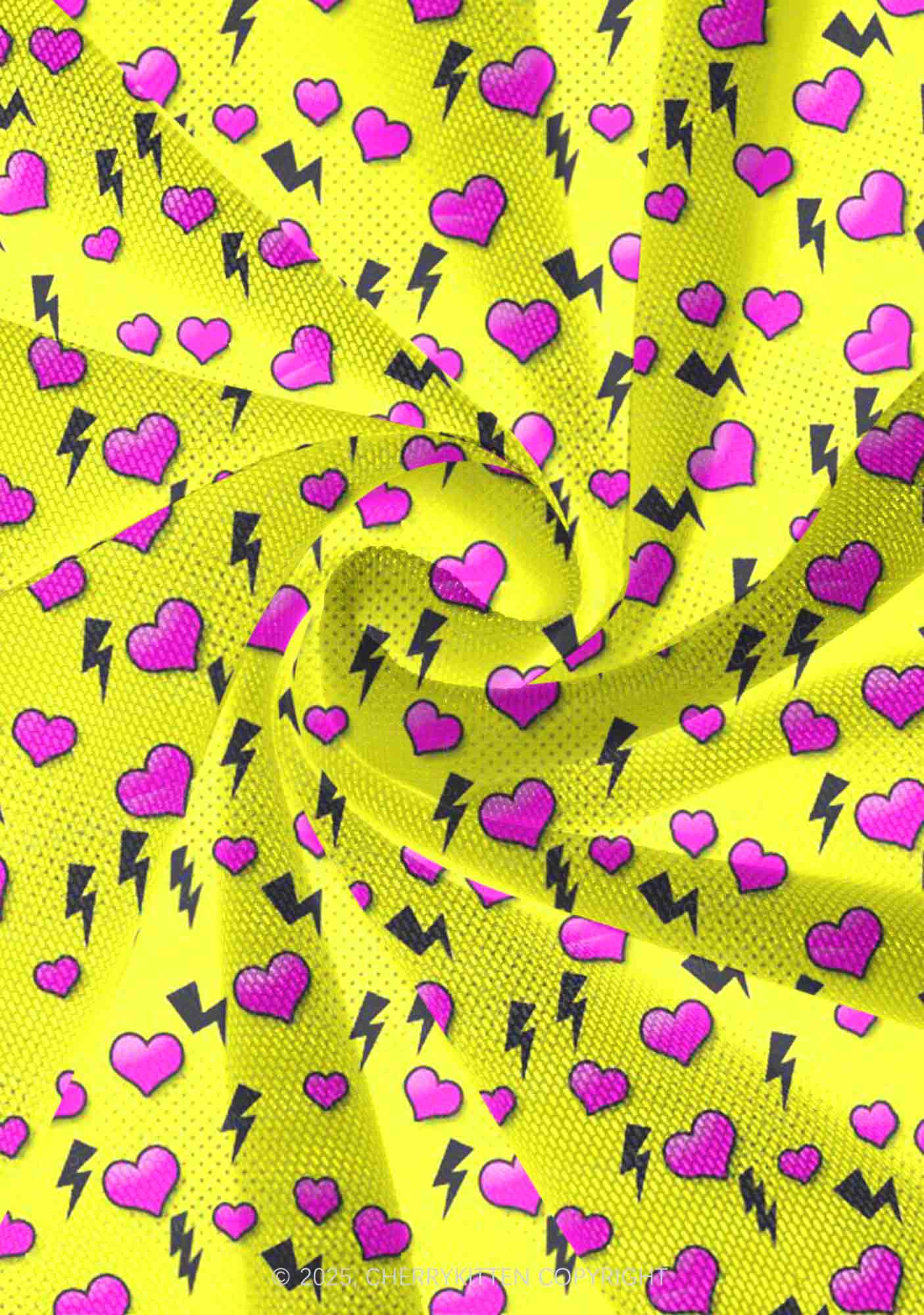 Heart Flash Valentine's Day Y2K Print Mini Layered Skirt Cherrykitten - Image 3