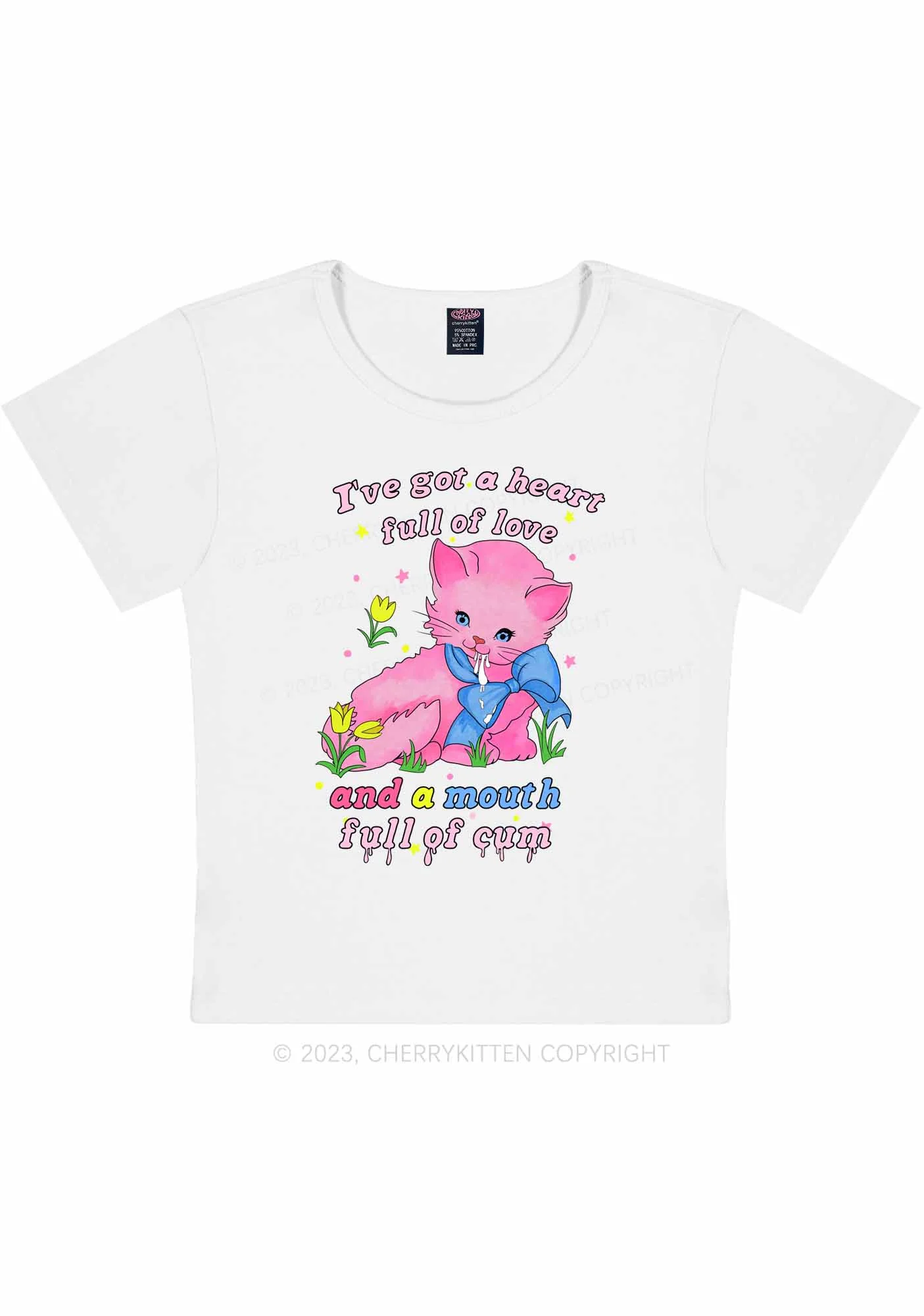 Heart Full Of Love Y2K Baby Tee Cherrykitten - Image 3