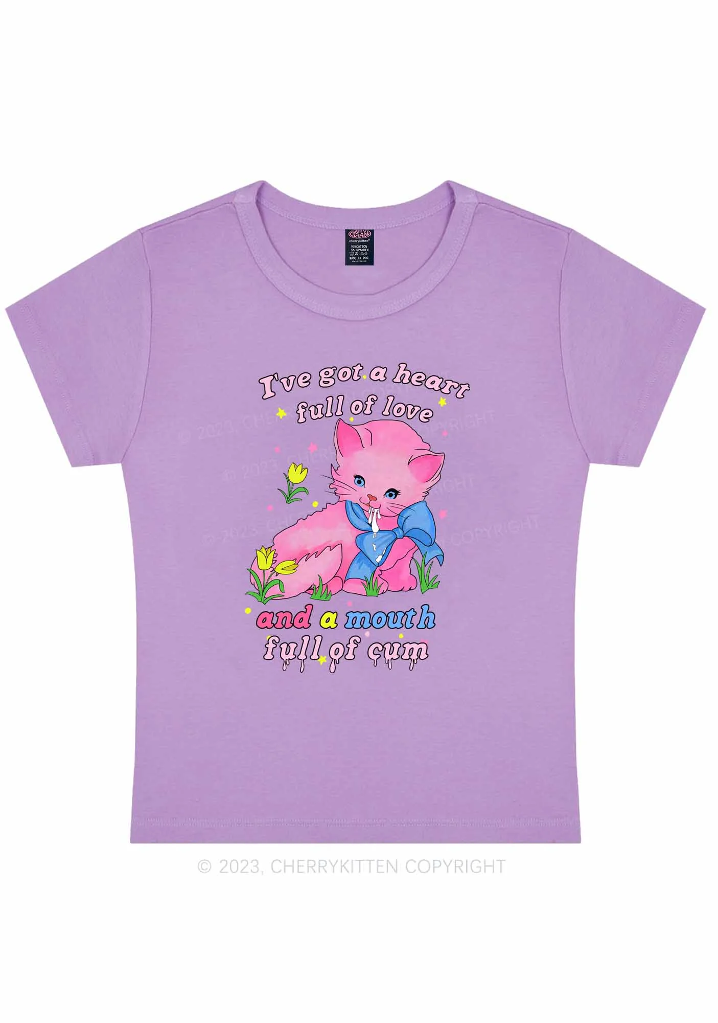 Heart Full Of Love Y2K Baby Tee Cherrykitten - Image 4