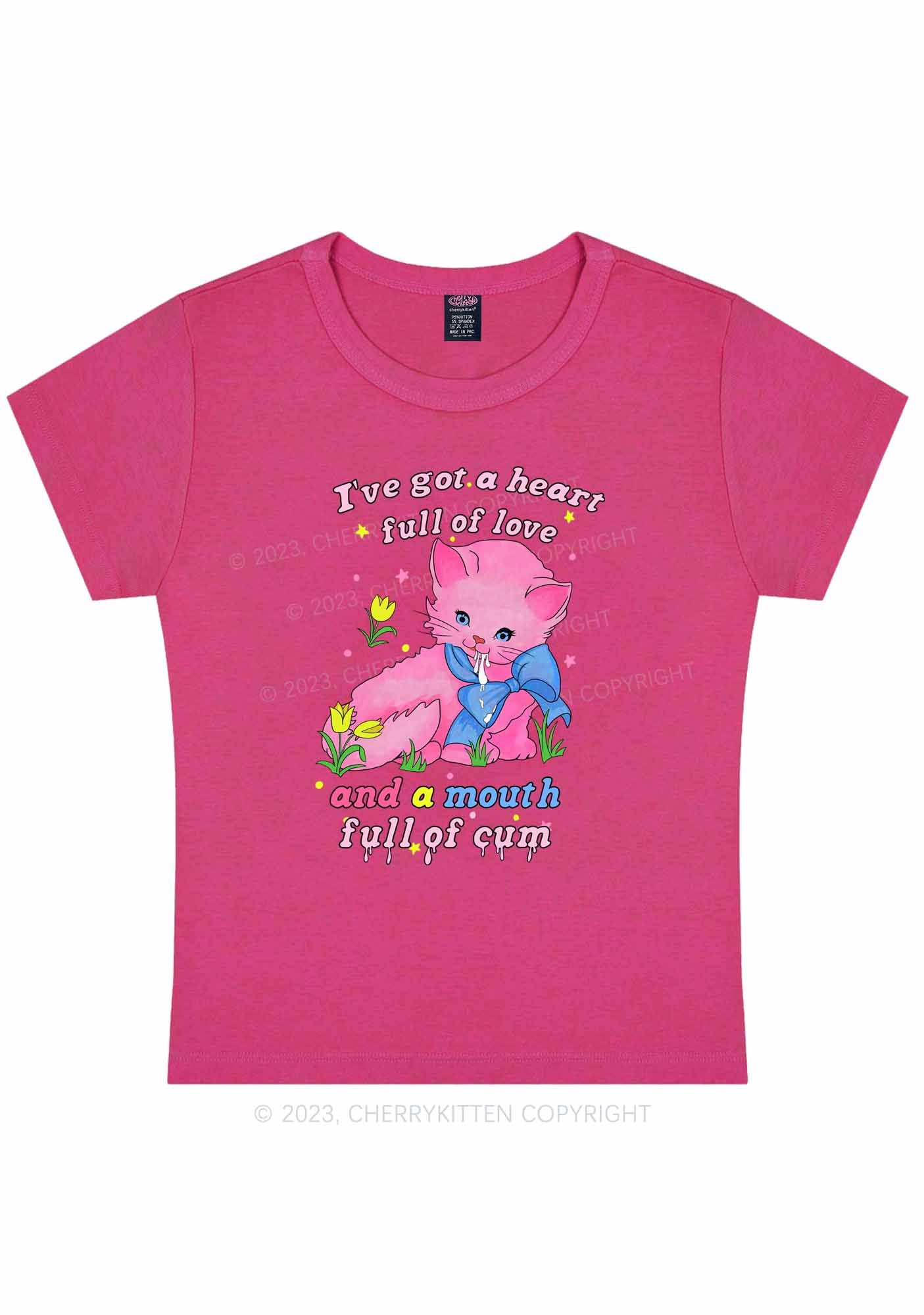 Heart Full Of Love Y2K Baby Tee Cherrykitten - Image 5