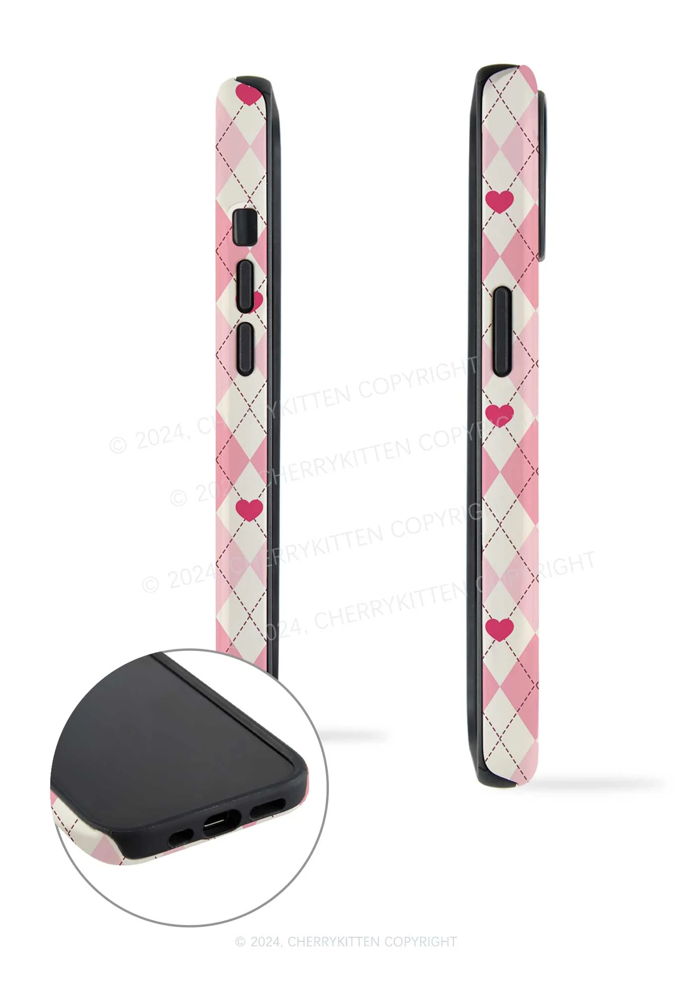 Heart Plaid Y2K Phone Case Cherrykitten - Image 3