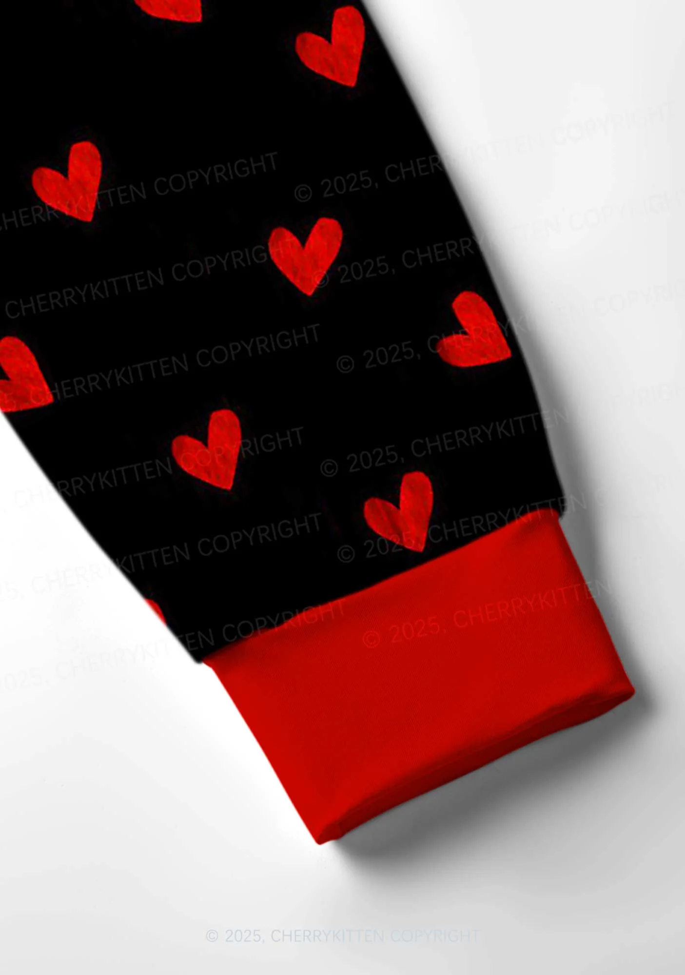 Hearts Fly Valentine's Day Y2K Print Long Sleeve Pajama Set Cherrykitten - Image 4
