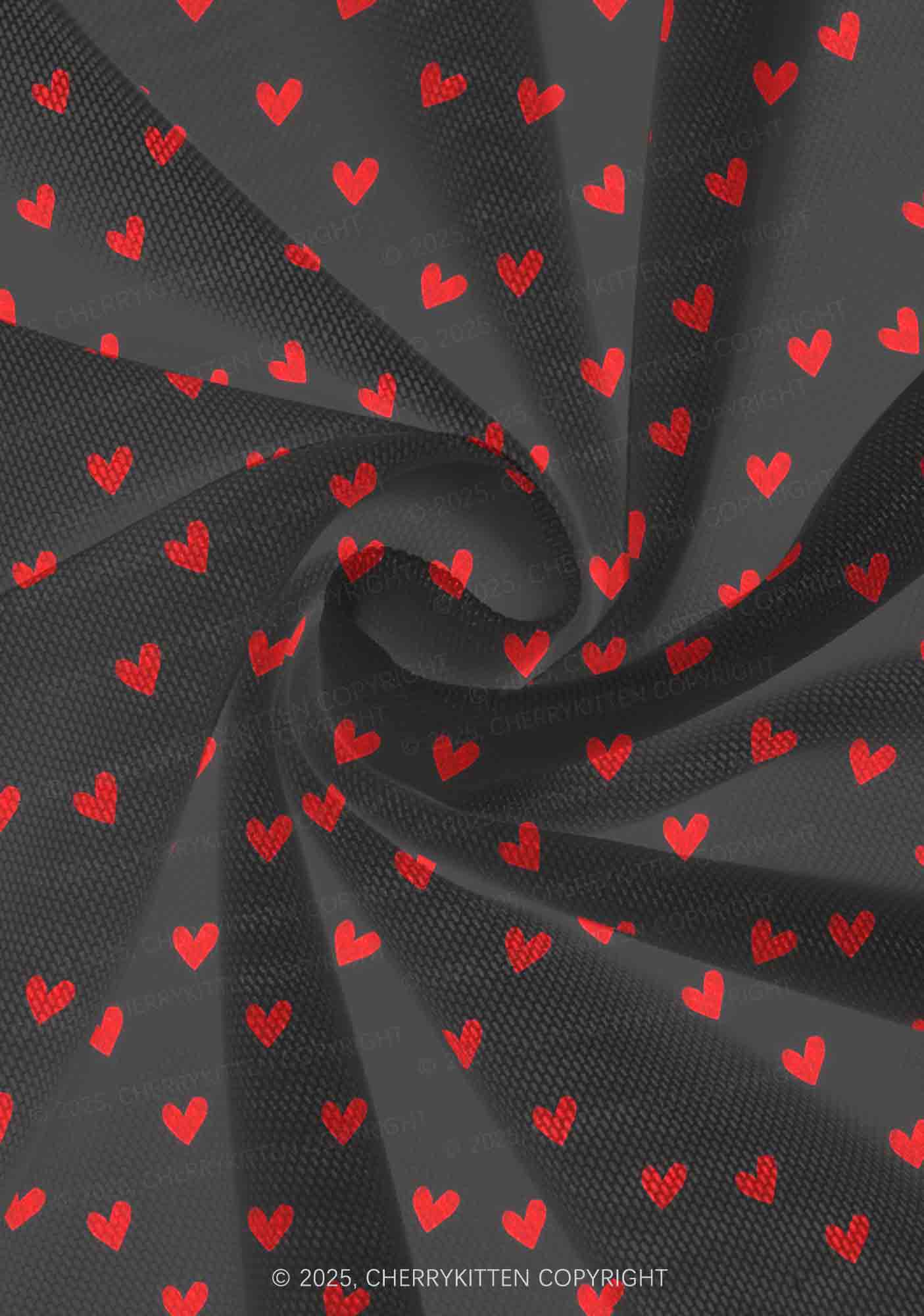 Hearts Fly Valentine's Day Y2K Print Mini Layered Skirt Cherrykitten - Image 3