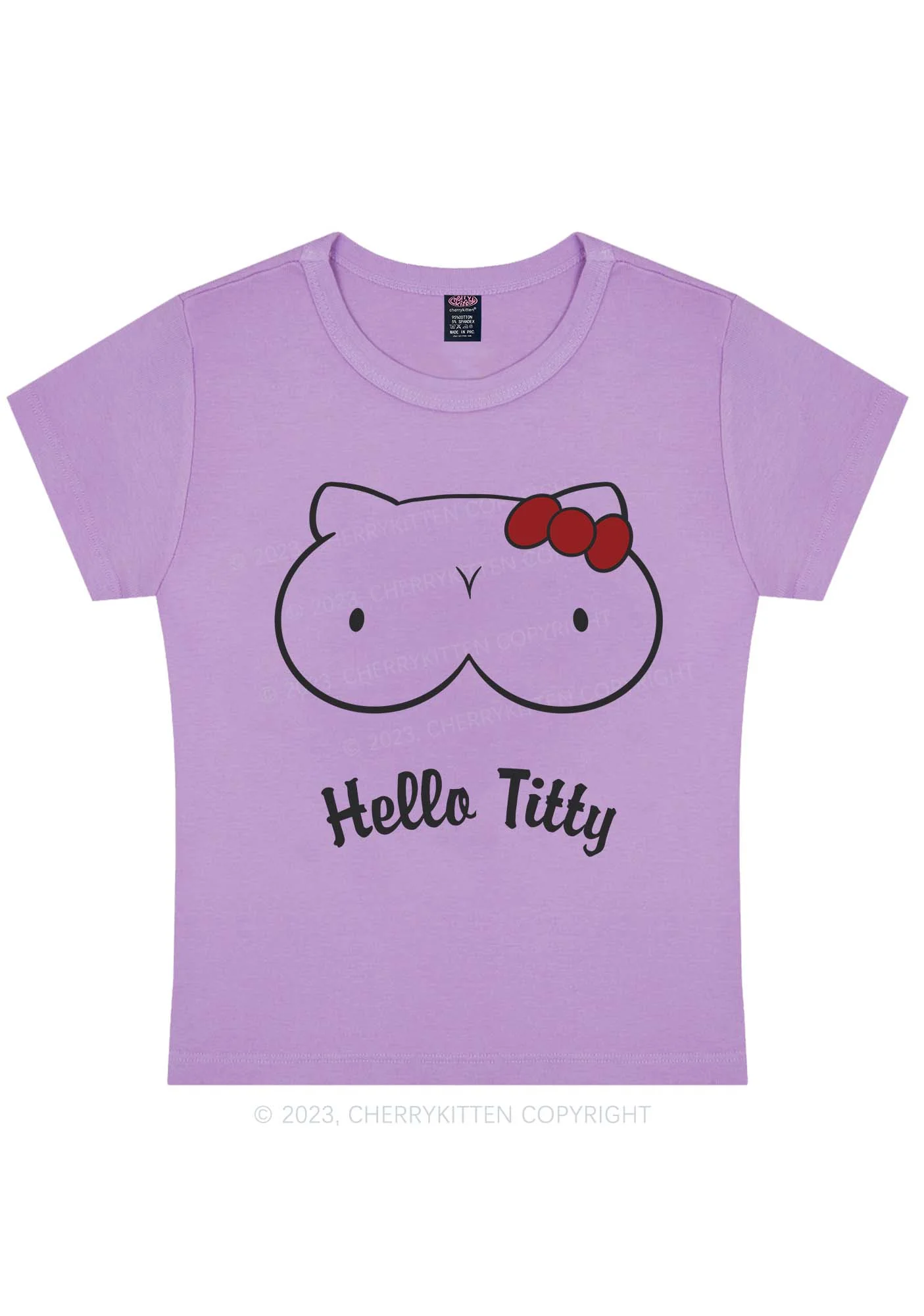 Hello Txtty Y2K Baby Tee Cherrykitten - Image 6