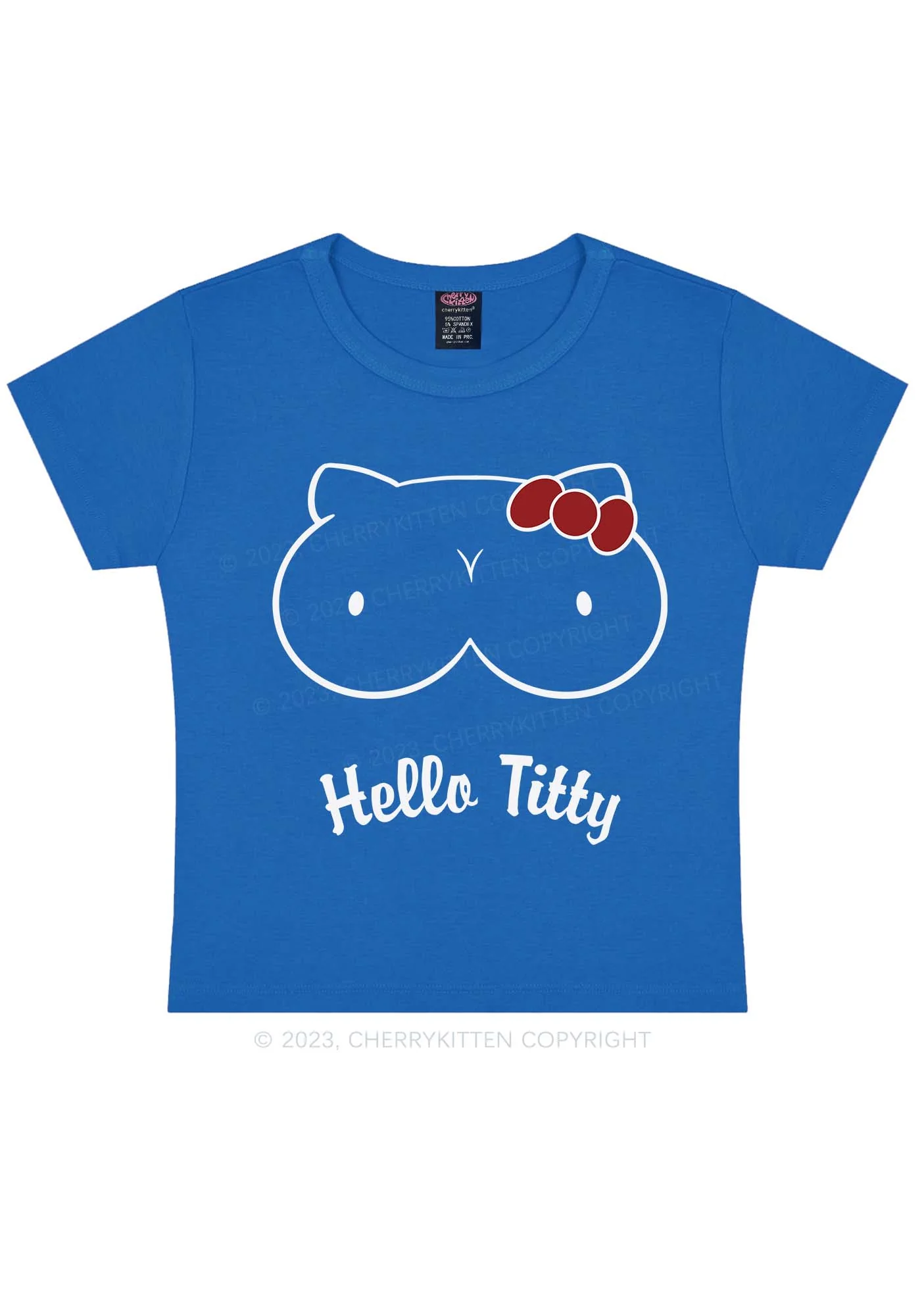 Hello Txtty Y2K Baby Tee Cherrykitten - Image 7
