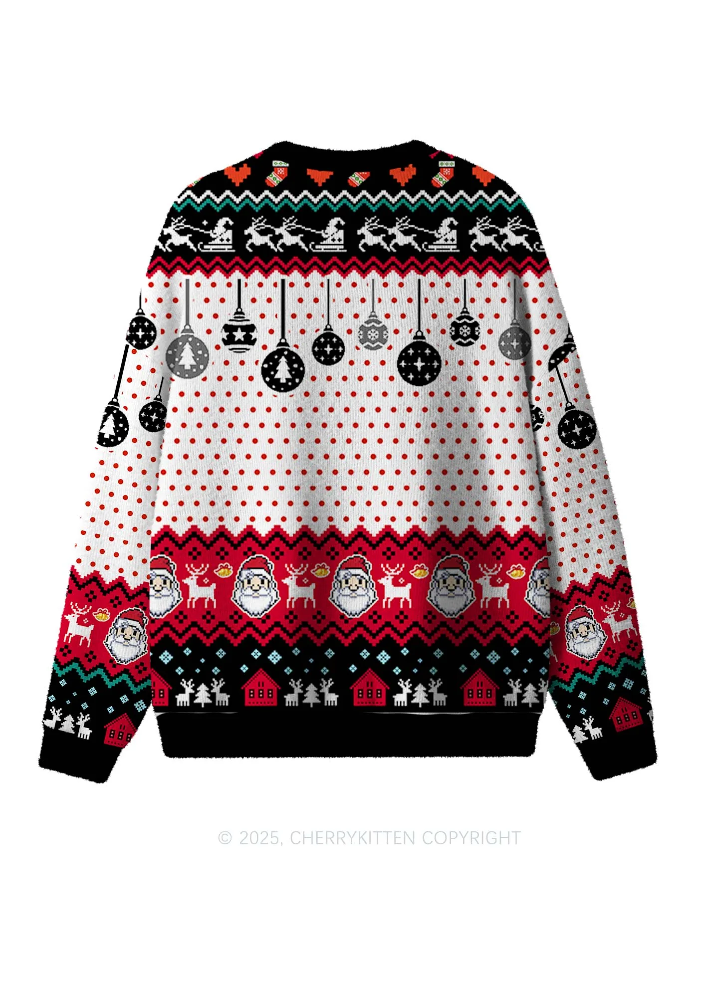 Here Youre A Bixxh Y2K Christmas Knit Sweatshirt Cherrykitten - Image 2