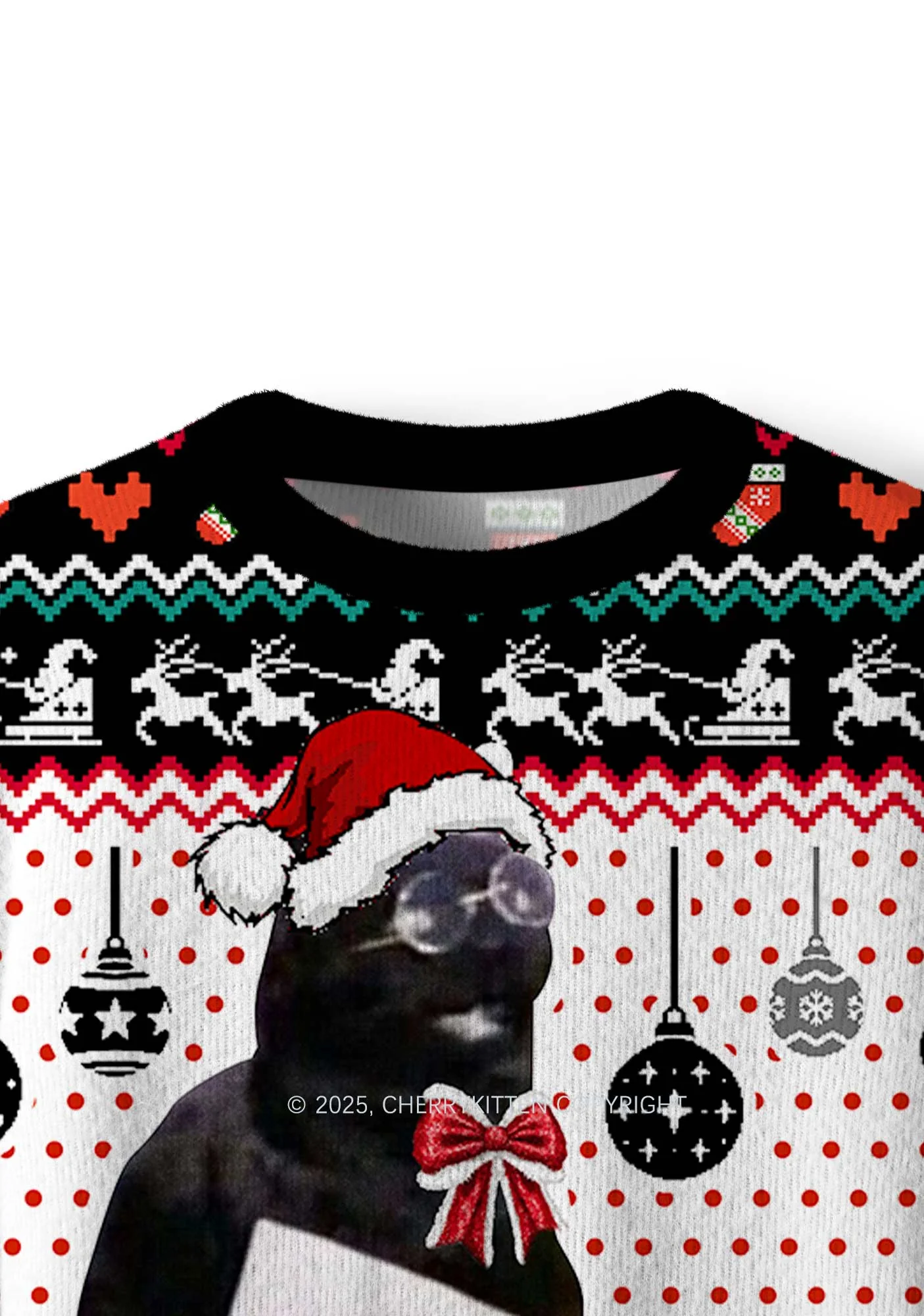 Here Youre A Bixxh Y2K Christmas Knit Sweatshirt Cherrykitten - Image 5