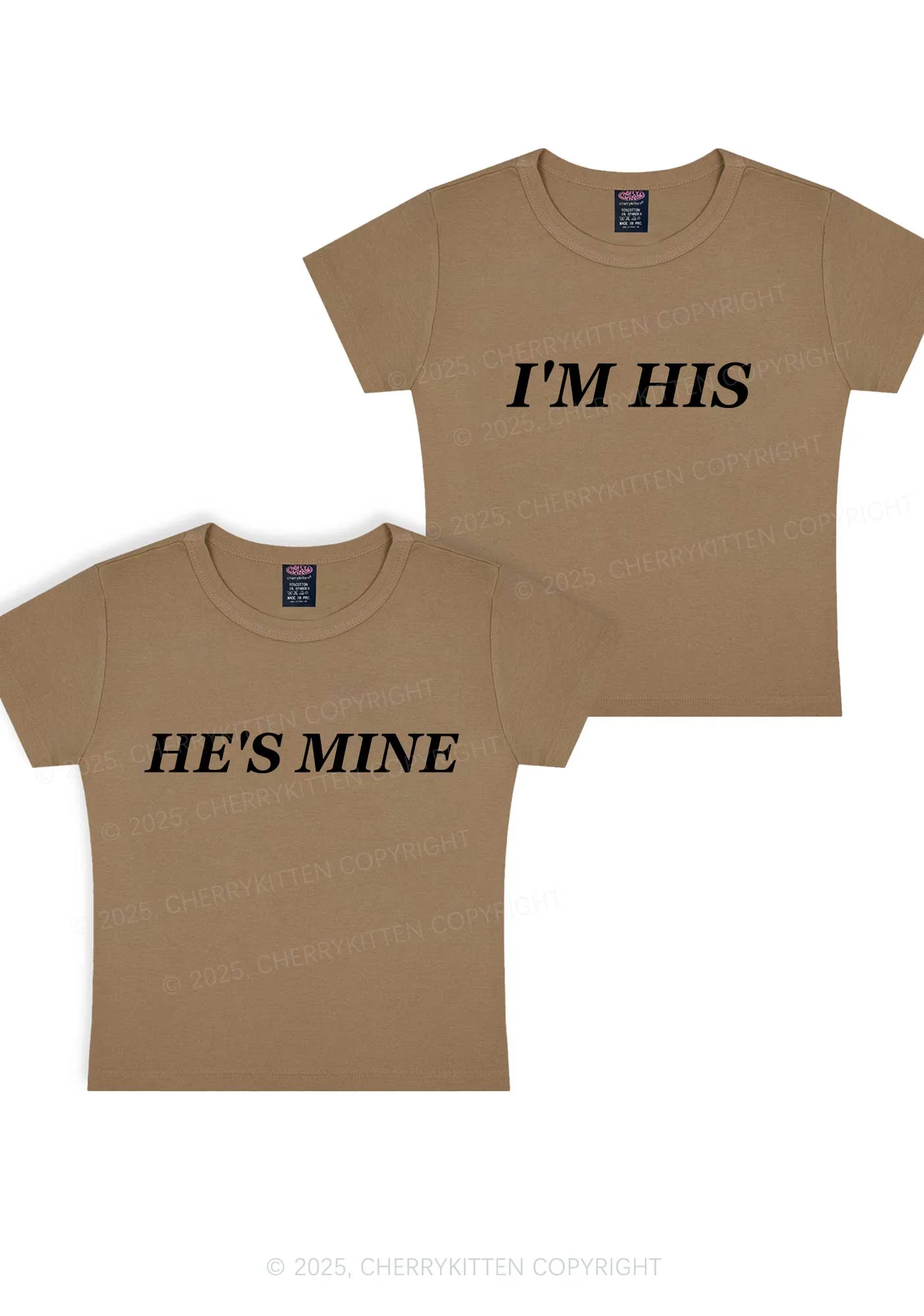 Hes Mine Im His Y2K Valentine's Day Baby Tee Cherrykitten - Image 10