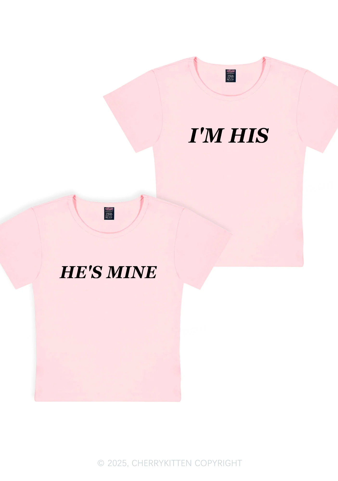 Hes Mine Im His Y2K Valentine's Day Baby Tee Cherrykitten - Image 11
