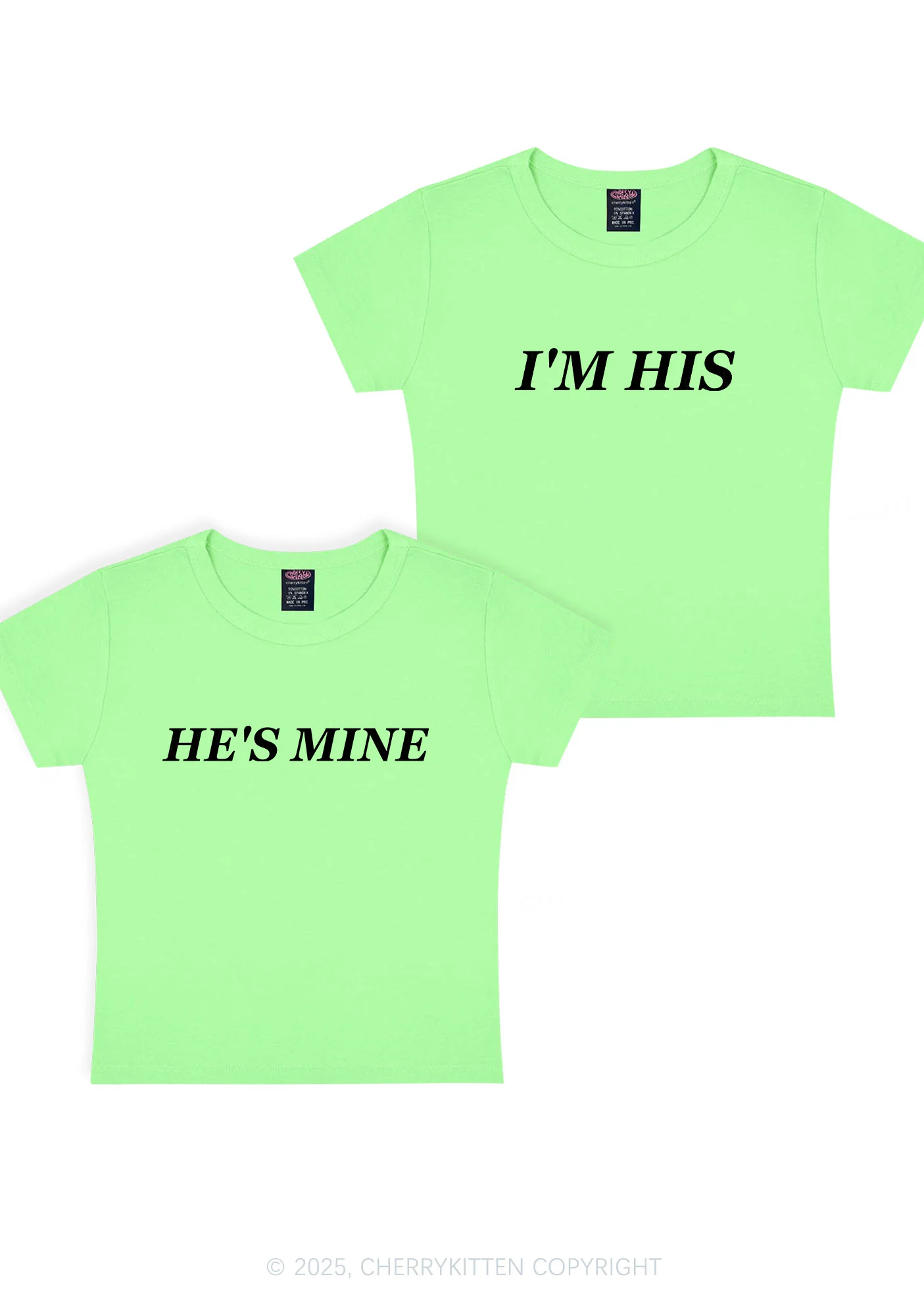 Hes Mine Im His Y2K Valentine's Day Baby Tee Cherrykitten - Image 12