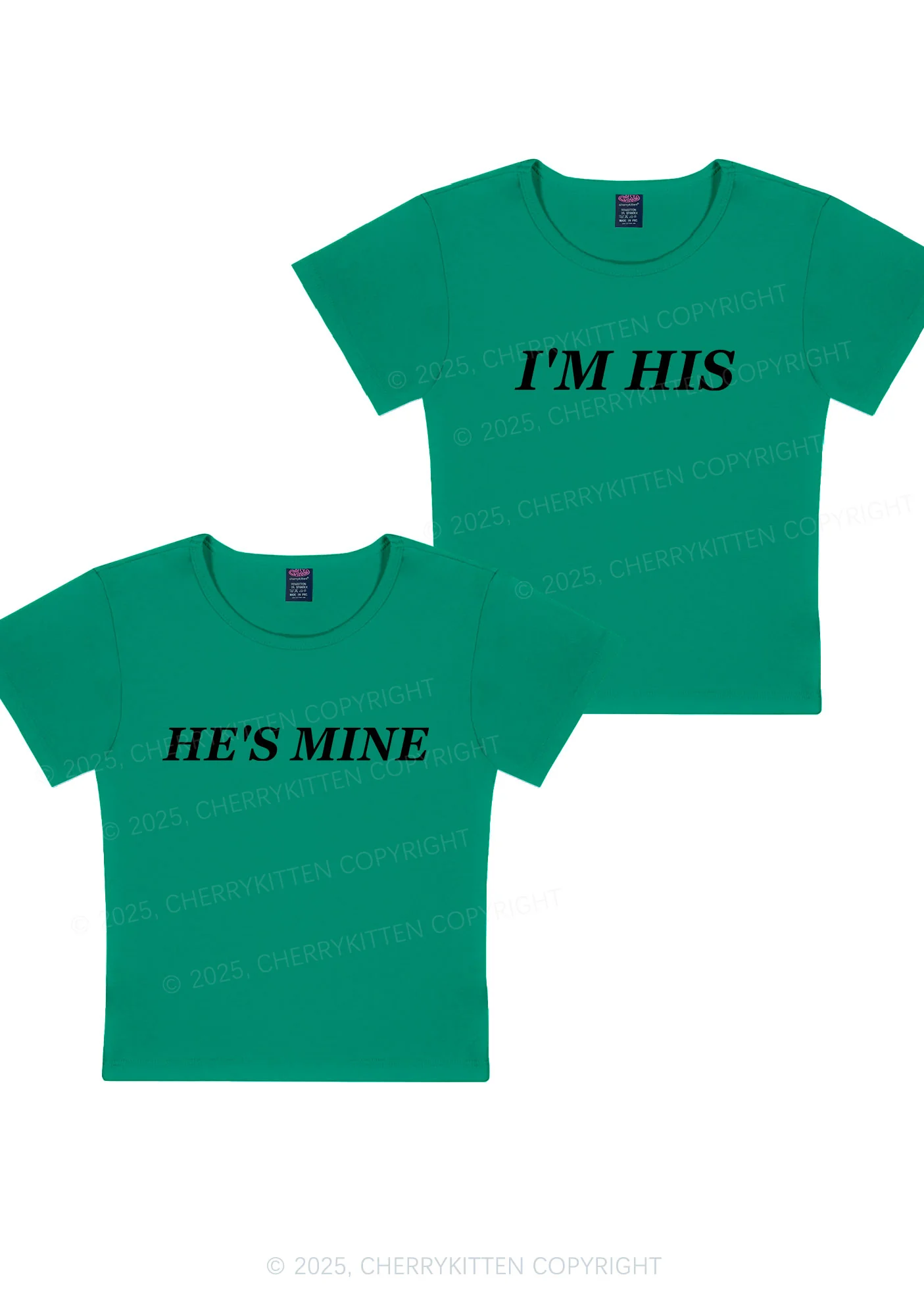 Hes Mine Im His Y2K Valentine's Day Baby Tee Cherrykitten - Image 13