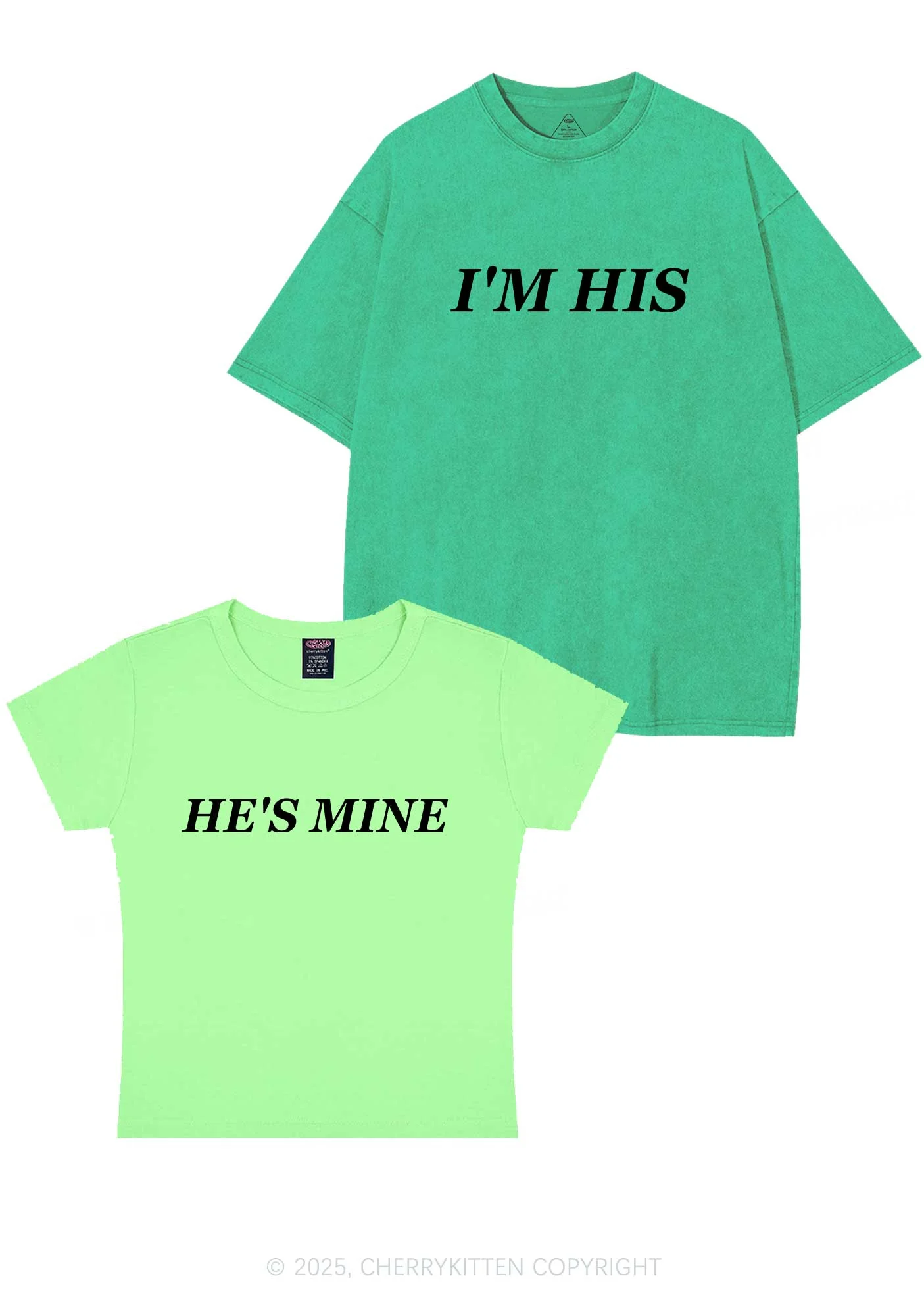 Hes Mine Im His Y2K Valentine's Day Couple Shirt Cherrykitten - Image 10