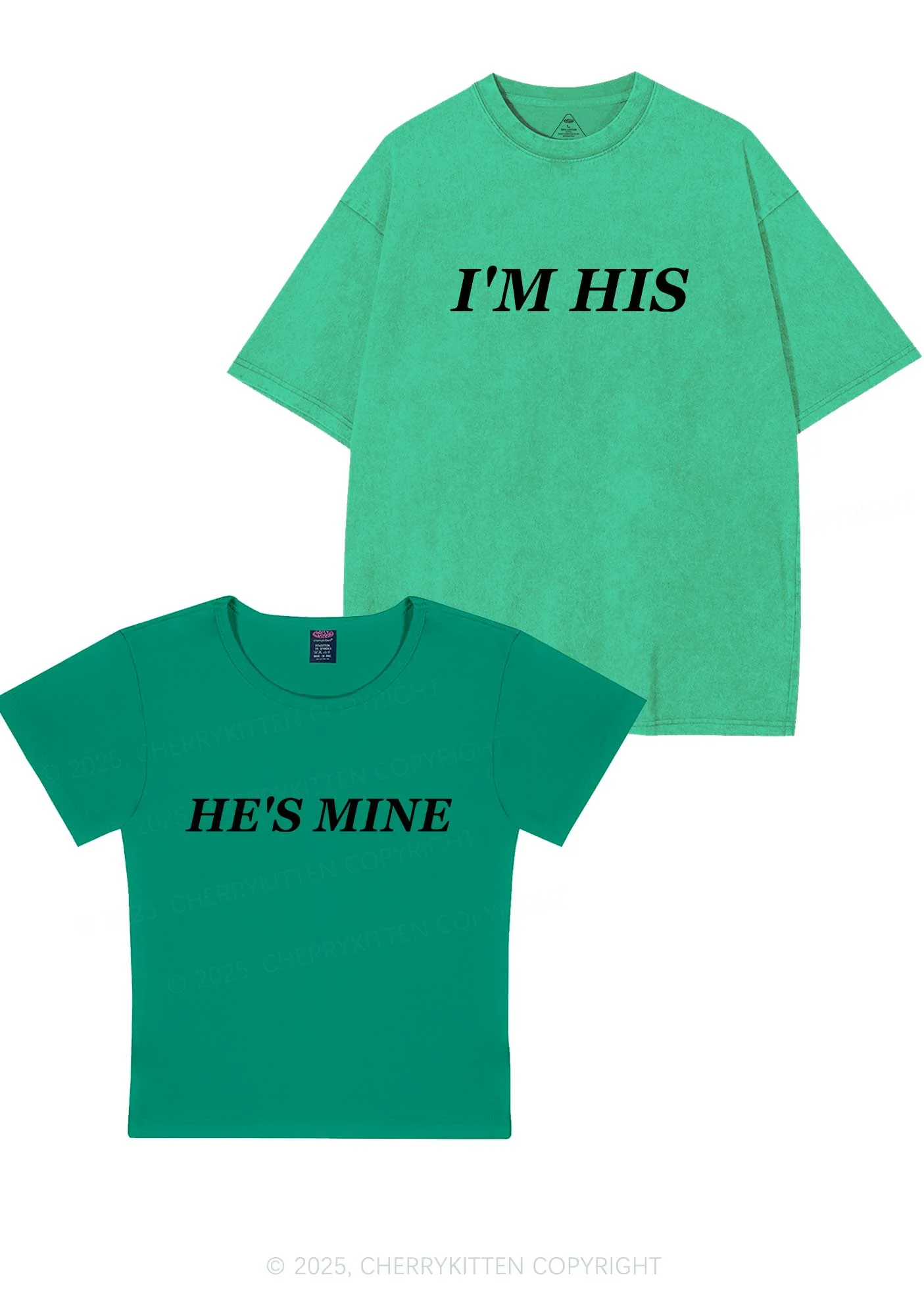 Hes Mine Im His Y2K Valentine's Day Couple Shirt Cherrykitten - Image 11